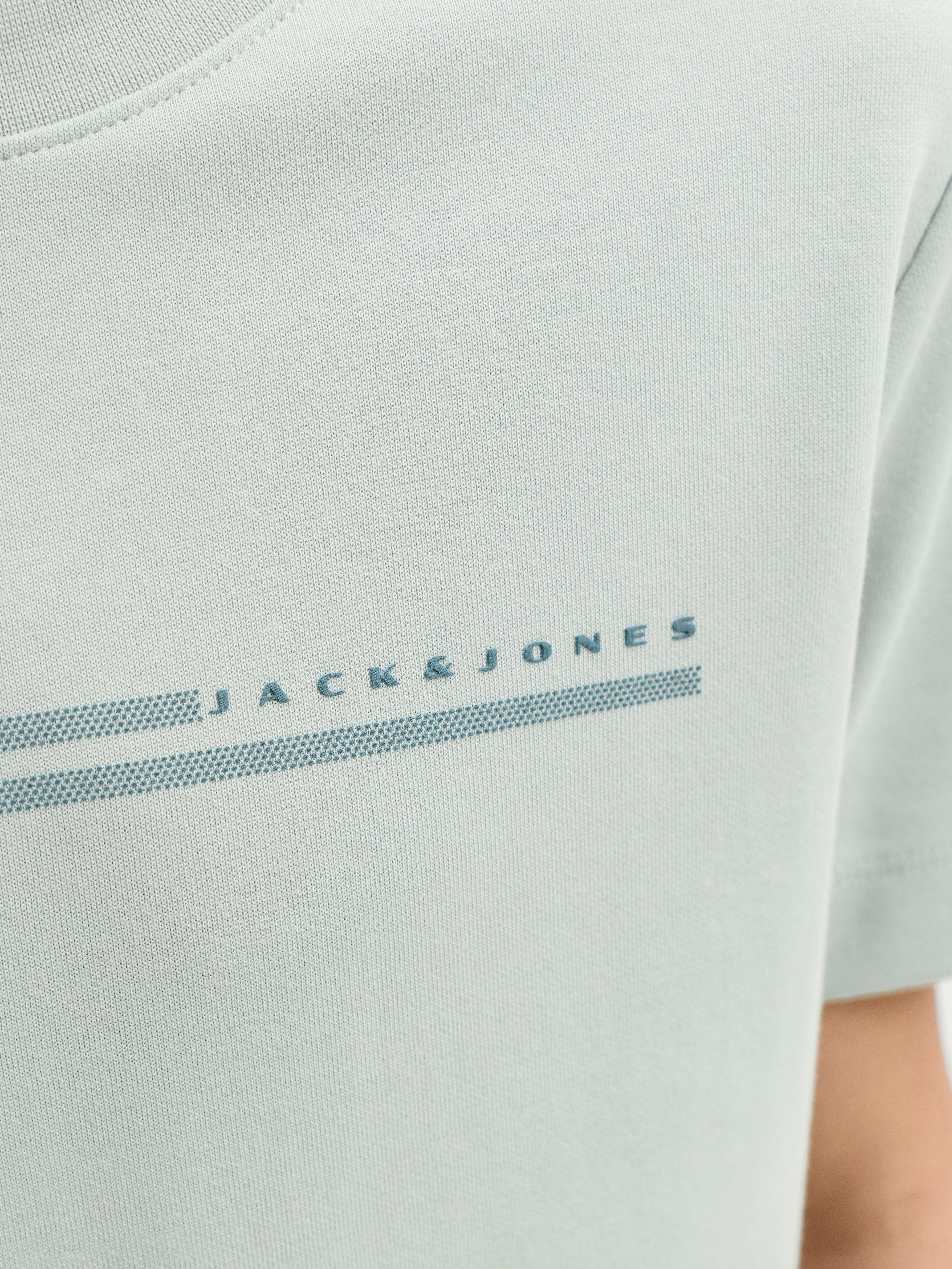Jack & Jones Junior T-Shirt JCOFUSION CHEST BRAND TEE SS CN JNR Materialmix, regular Fit, Kurzarm – Bild 4 von 5