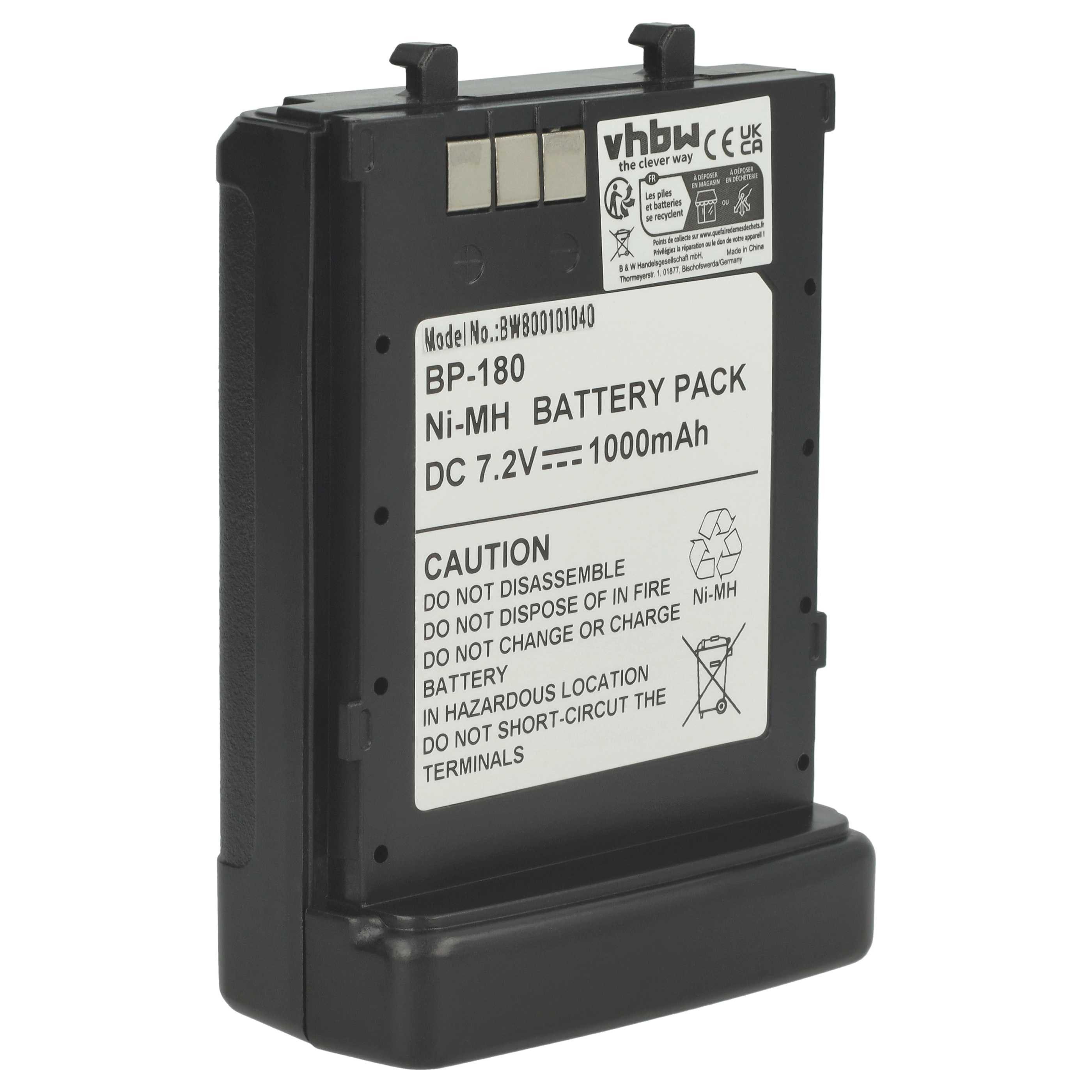 Ersatz für Icom BP-173, BP-180H, BP-180 für Funkgerät (1000 mAh, 7,2 Akku