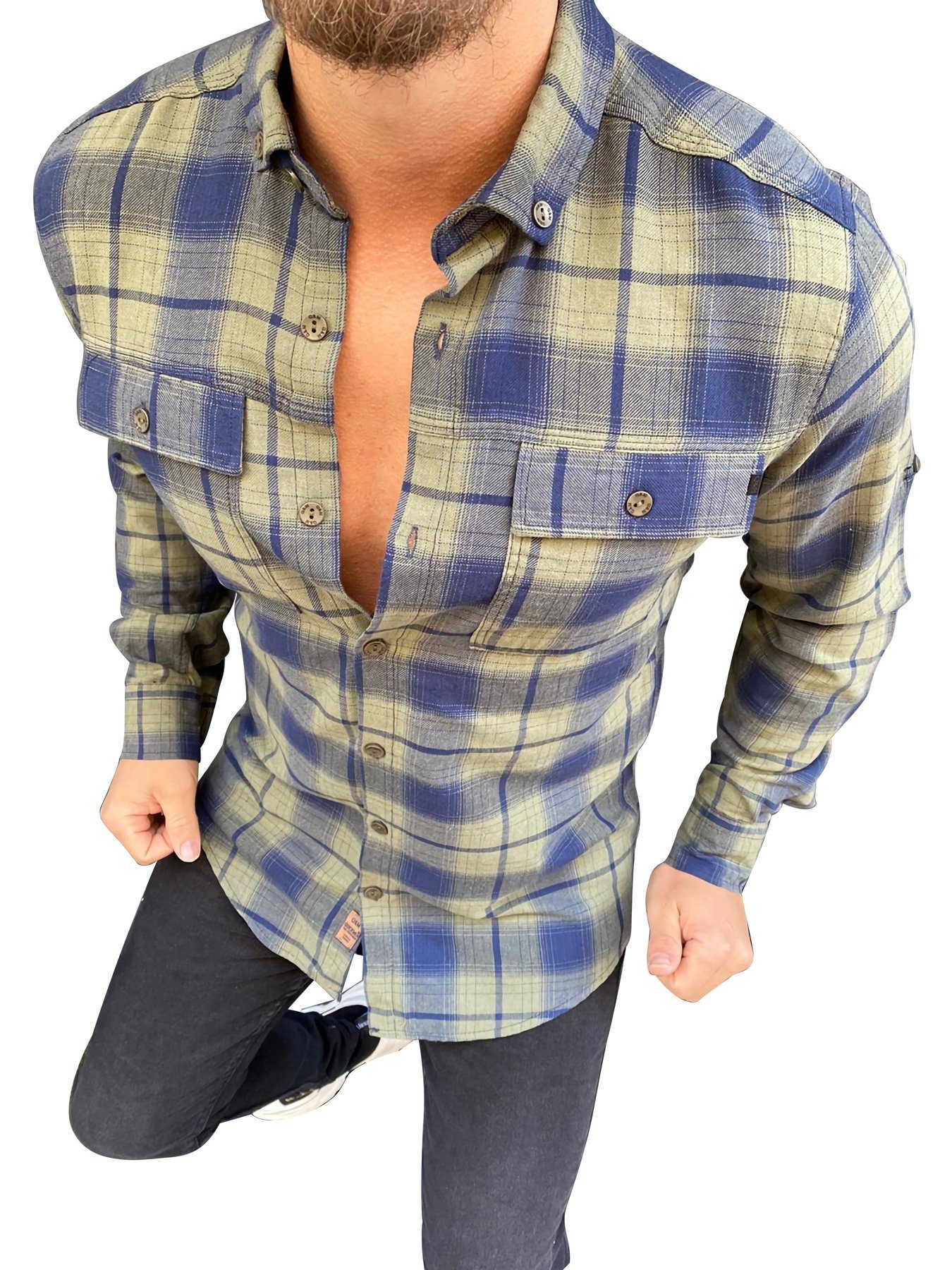 Megaman Jeans Flanellhemd Megaman Herren Hemd günstig online kaufen