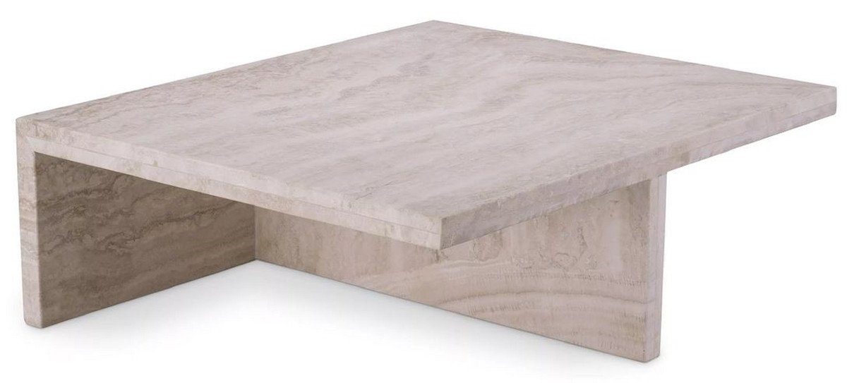 Casa Padrino Couchtisch Luxus Couchtisch Beige 70 x 60 x H. 23,5 cm