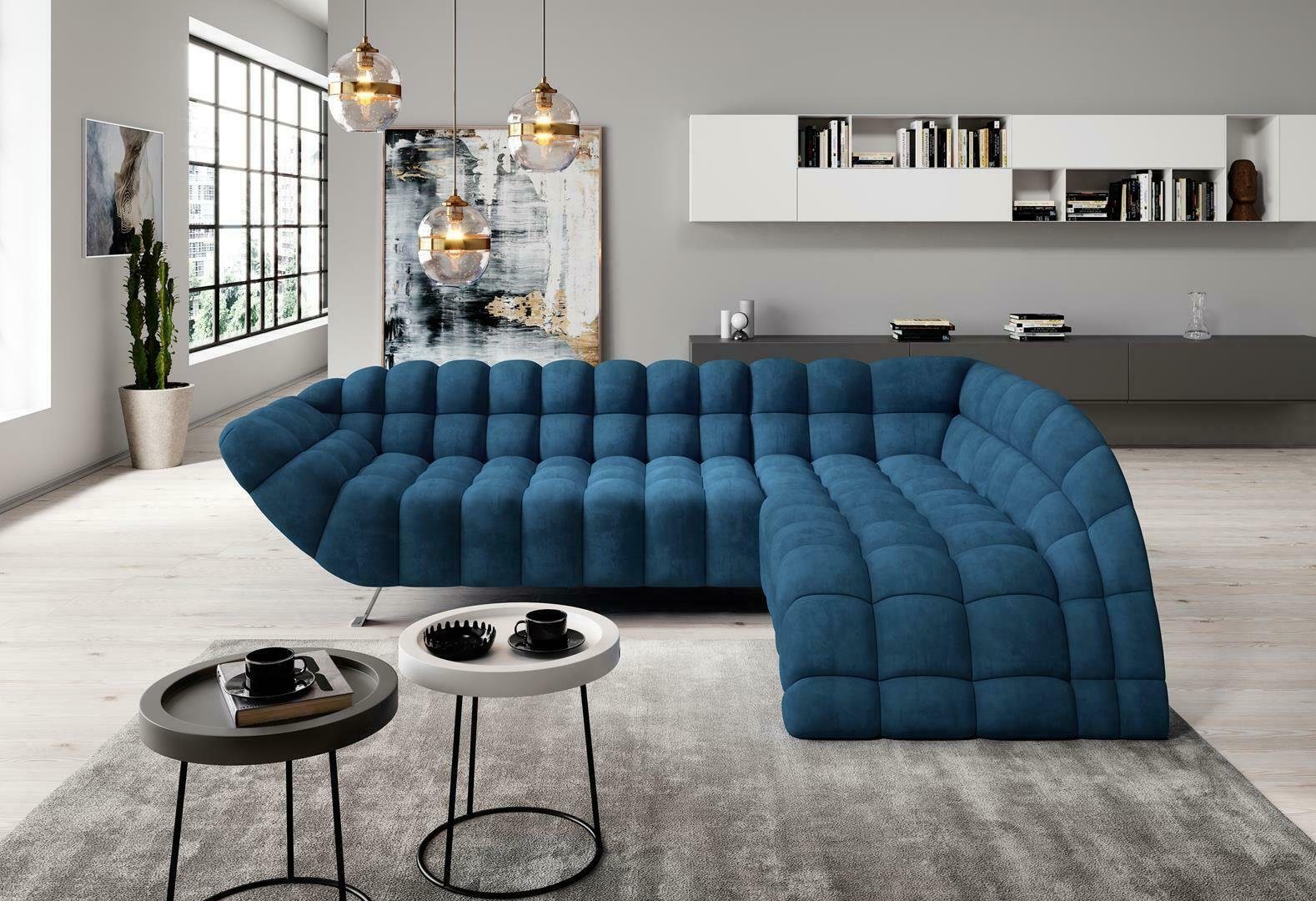 JVmoebel Ecksofa Blaues Ecksofa Leder L-Form Wohnlandschaft Couch Polster Neu, Made in Europe