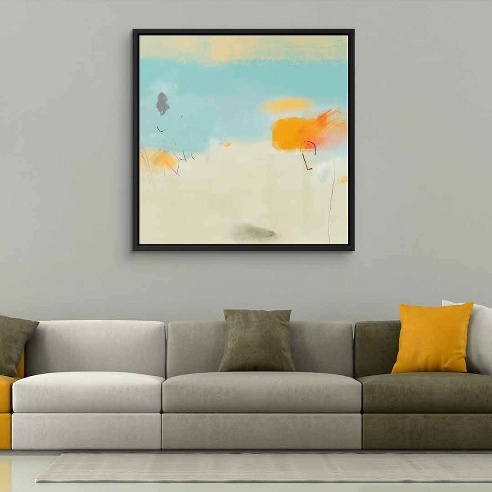 DOTCOMCANVAS® Leinwandbild Woody Allen's Mutter, Leinwandbild beige blau moderne abstrakte Kunst Druck Wandbild