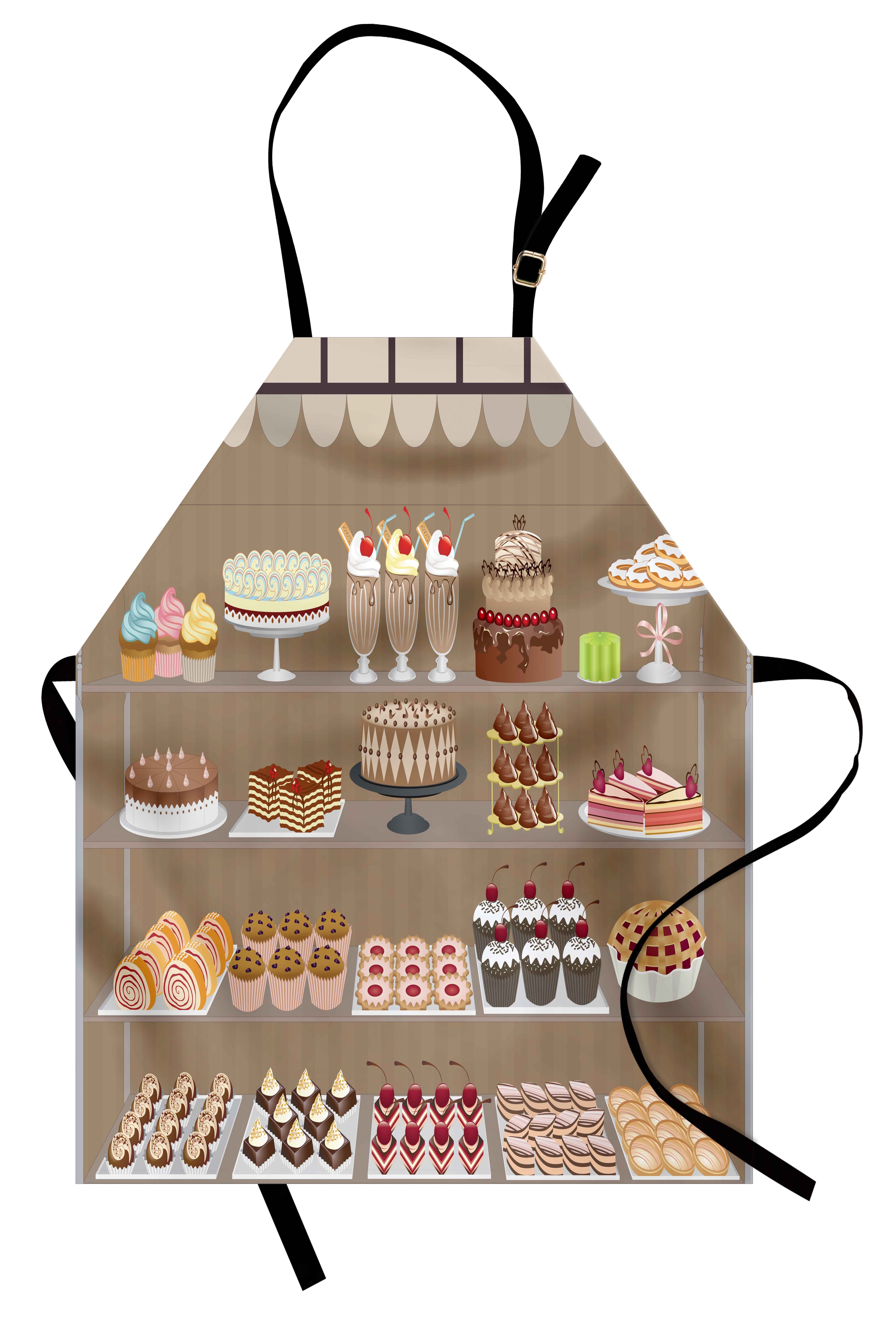 Abakuhaus Kochschürze Höhenverstellbar Klare Farben ohne verblassen, Dessert Bäckerei Auslage