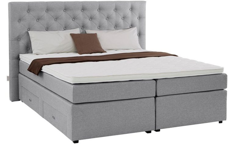 GMK Home and Living Boxspringbett Aivi - steingrau