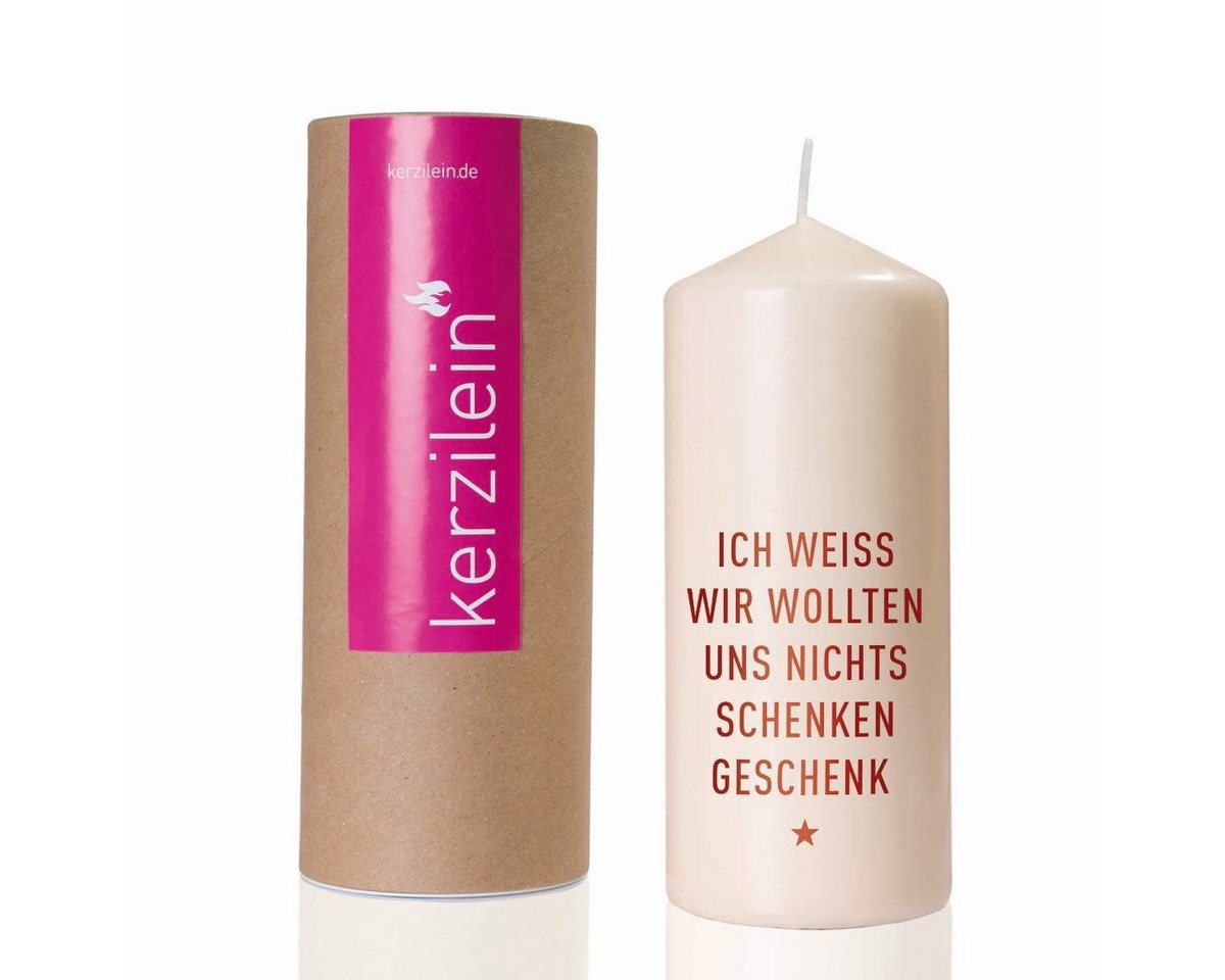 Vorschaubild von Kerze mit Text »... nichts schenken Geschenk« Vorschaubild von Kerze mit Text »... nichts schenken Geschenk«