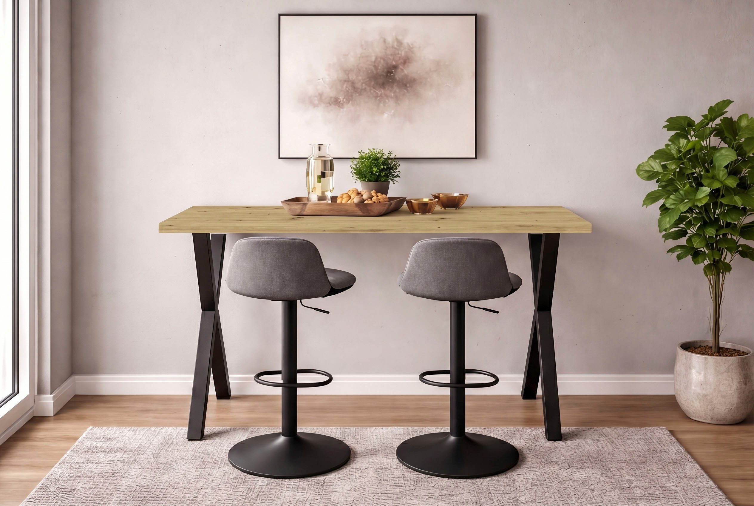 Mäusbacher Tresentisch Bartresentisch Metall, Bartresentisch Metallgestell, Höhe 109 cm