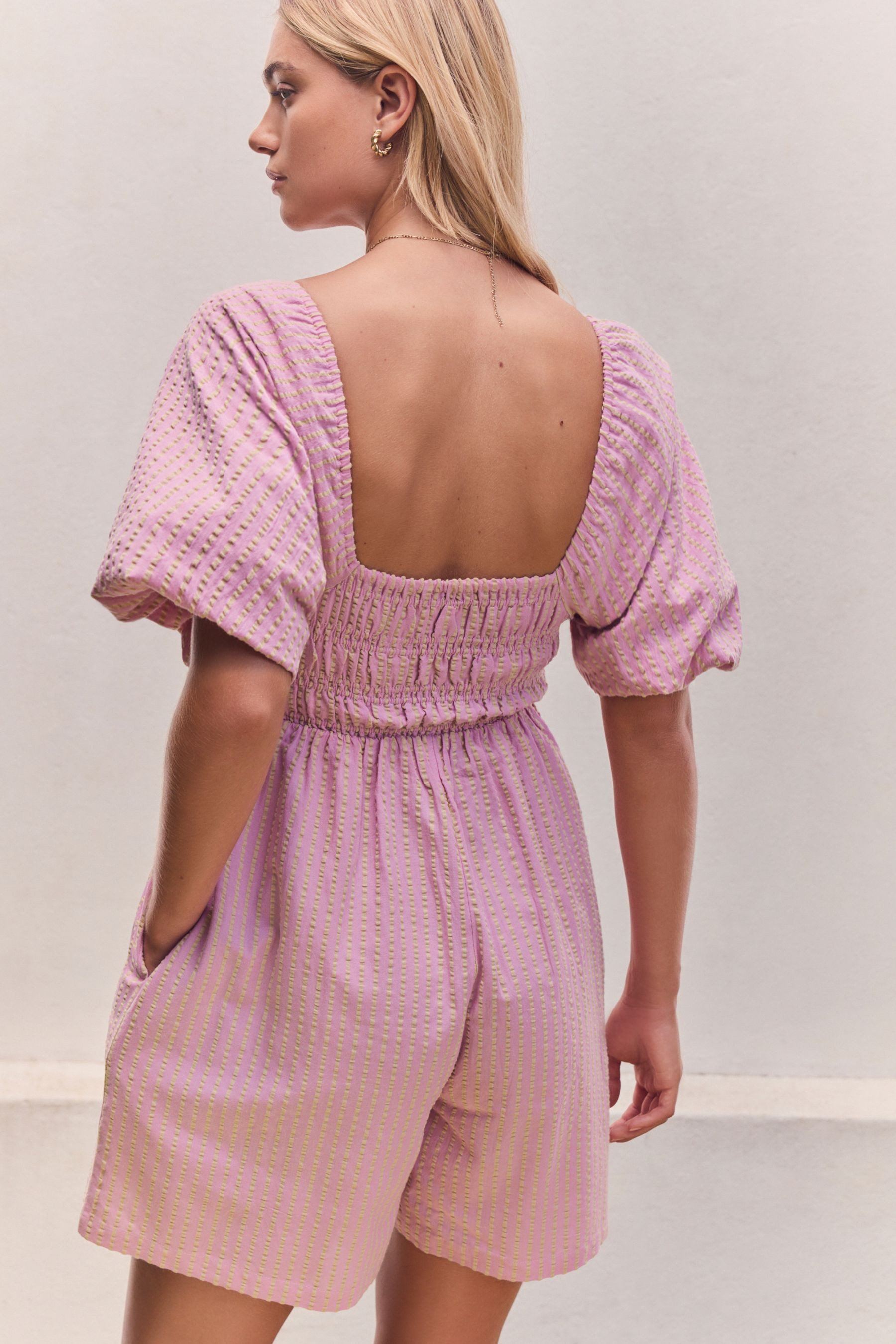 Next Playsuit Schulterfreier, strukturierter Playsuit (1-tlg) günstig online kaufen