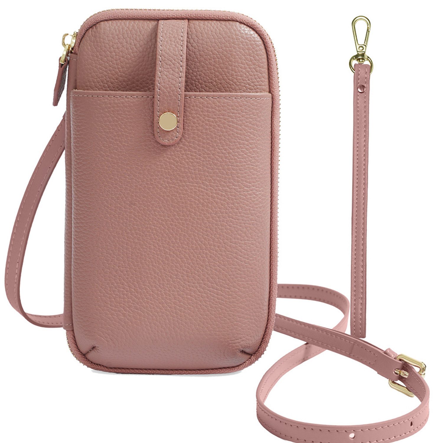 Smartphone-Hülle Handytasche Handygeldbörse Kleine Handy Umhängetasche blasses Rosa
