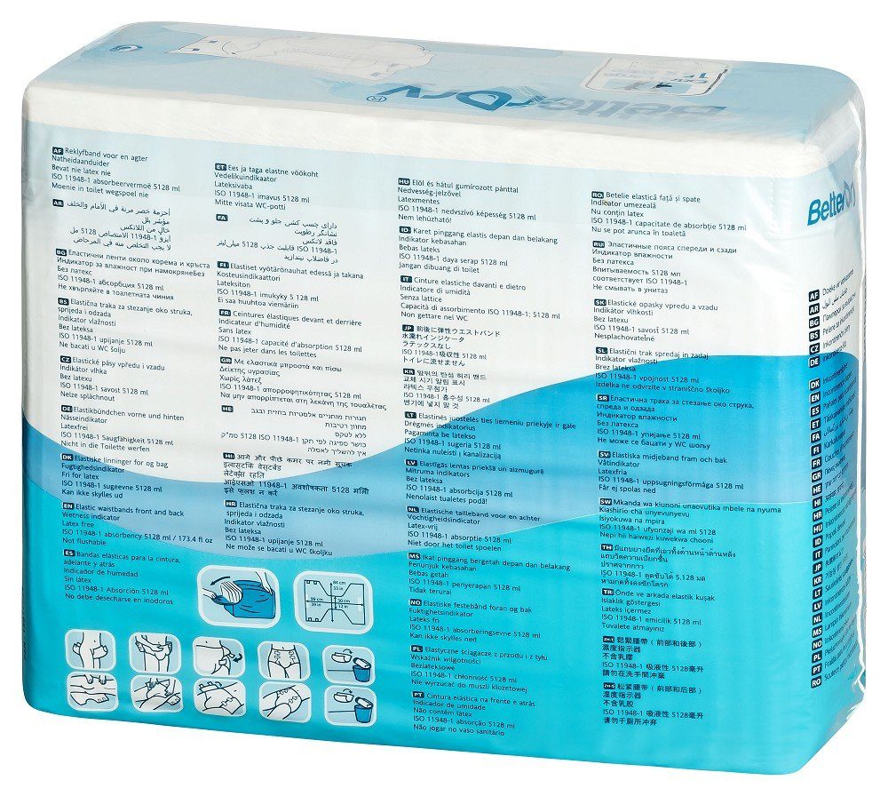 BetterDry Windeln XL10 - X-Large (130-170 cm) (15-St., Windeln mit Folie)