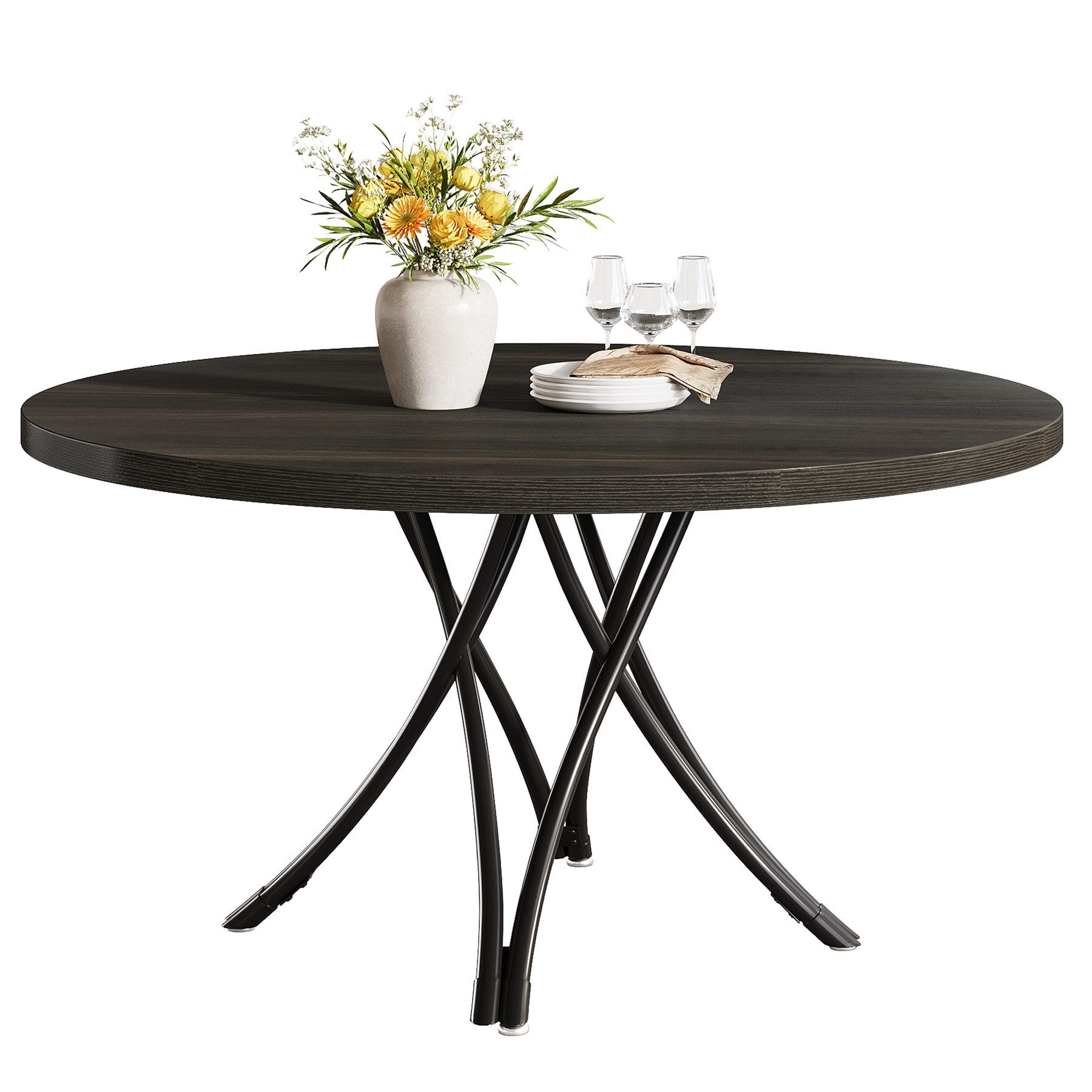 Tribesigns Esstisch 120 cm Runder Küchentisch für 4, moderner Holz-Esszimme günstig online kaufen