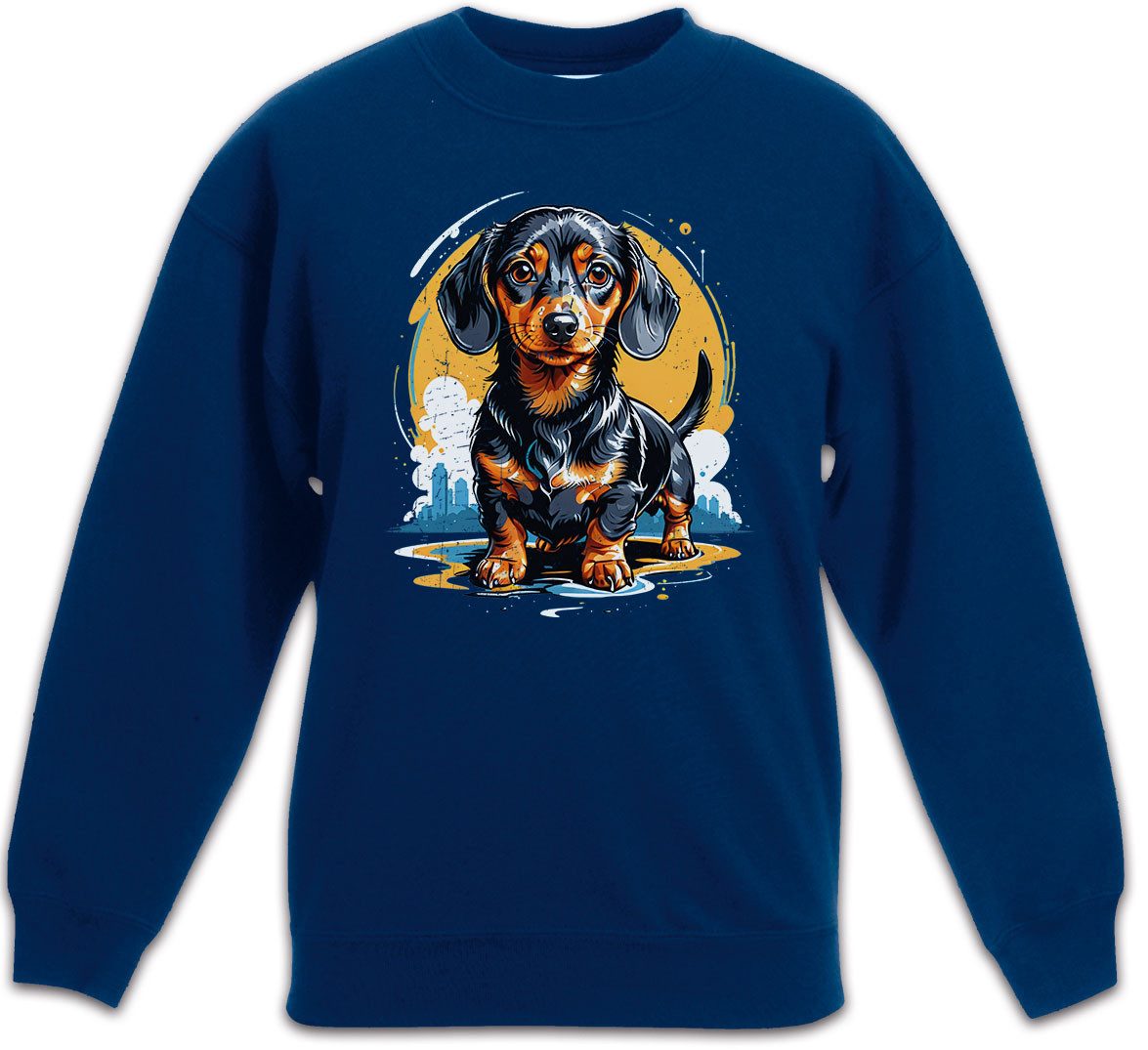 Sweatshirt Sweet Dackel Art Kinderpullover Dachshund Teckel Hund Dog Kurzhaar
