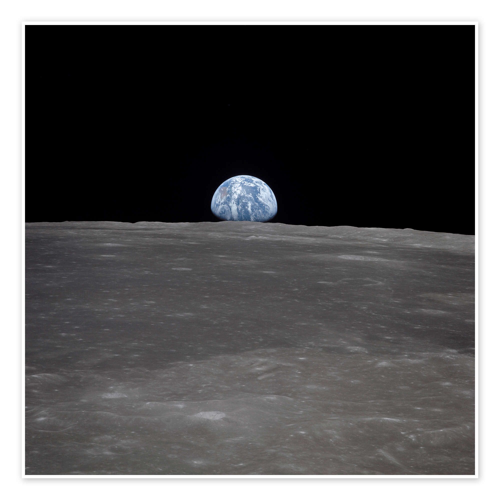 Posterlounge Wandbild Apollo 11 – Aufgang der Erde über dem Mond, NASA, erhältlich als Poster, Leinwandbild, Wandsticker oder Acrylglasbild