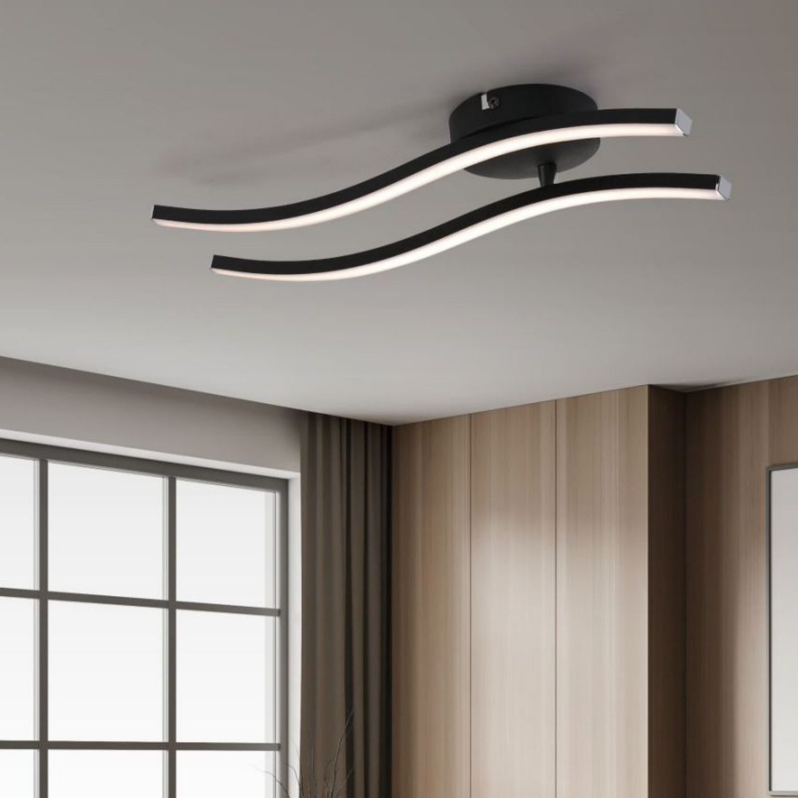 IMPTS Deckenleuchte LED Deckenlampe Schwarz 3000K günstig online kaufen