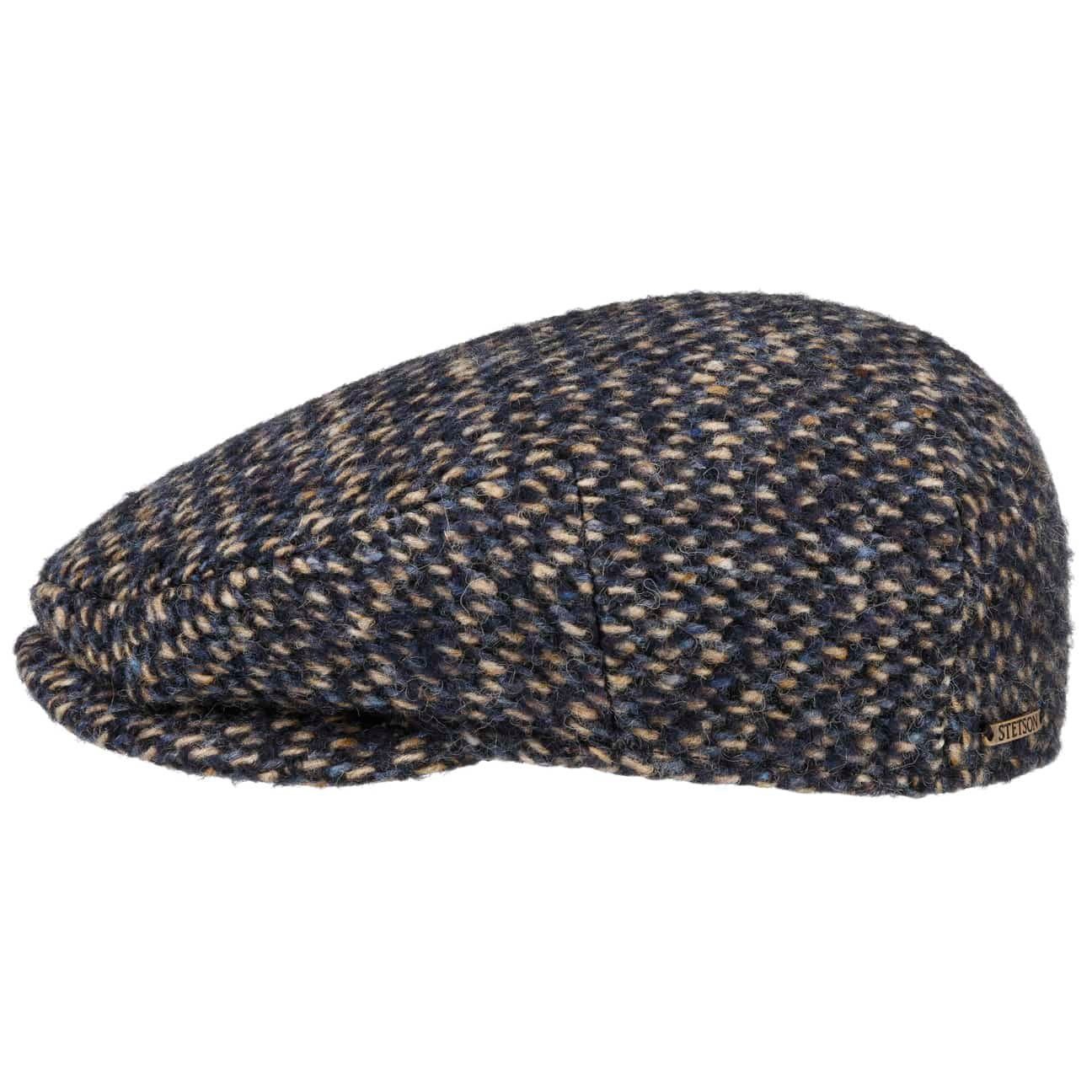 Stetson Flat Cap (1-St) Schirmmütze mit Schirm, Made in the EU blau-beige