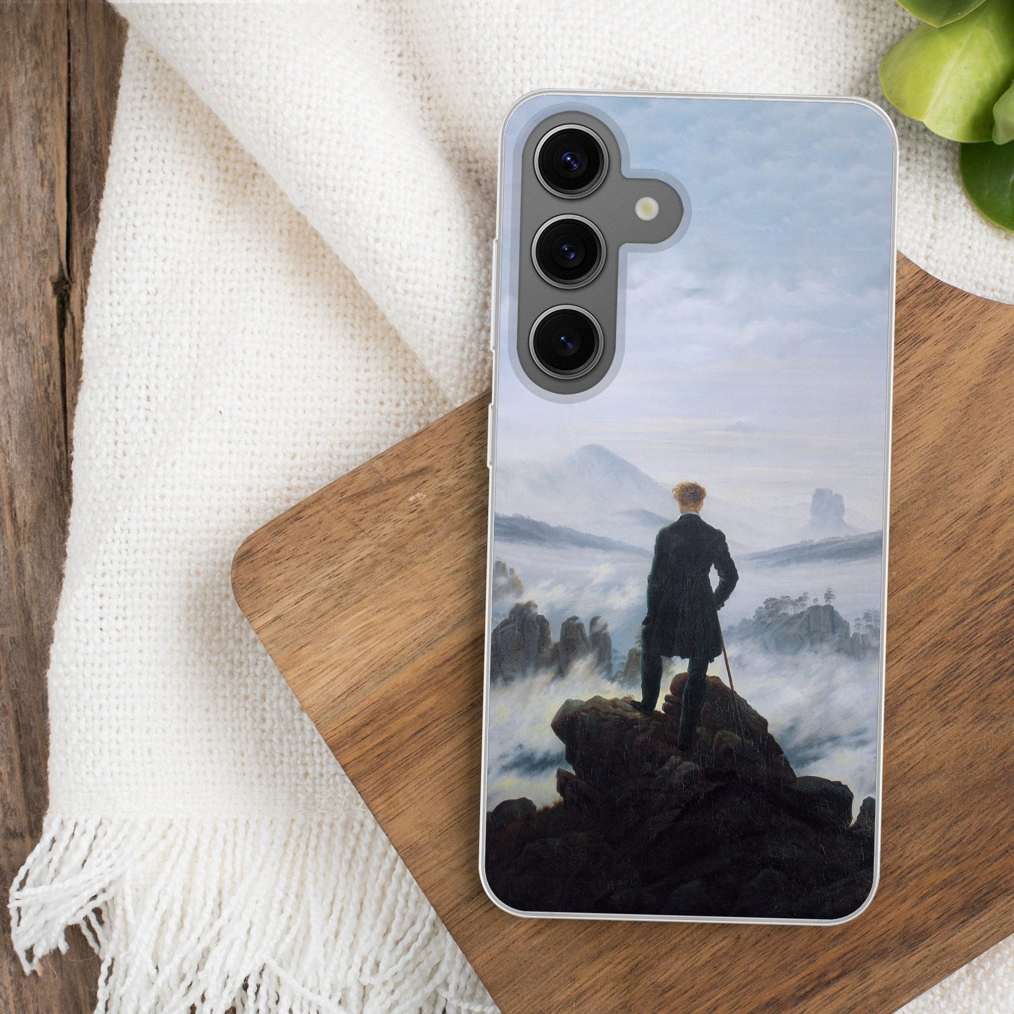 MuchoWow Handyhülle für Samsung Galaxy S24 Der Wanderer über dem Nebelmeer - Caspar David, Phone Case, Silikon, Schutzhülle Dünn