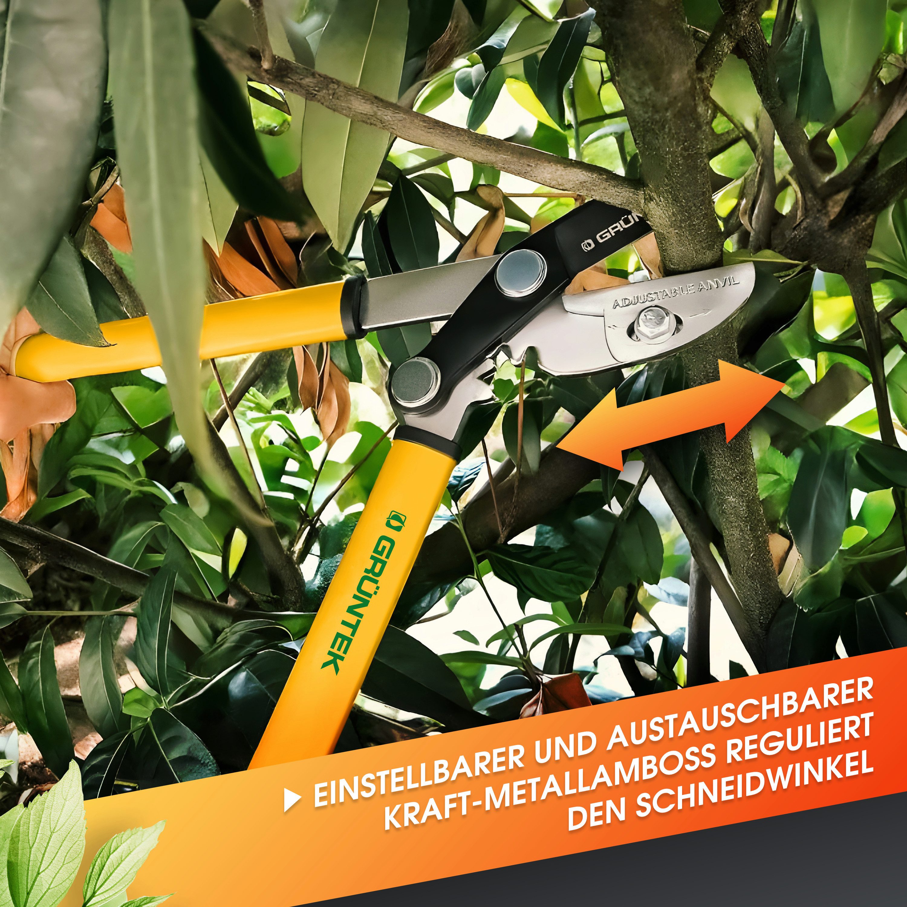 GRÜNTEK Astschere Astschere GRIZZLY 470mm Amboss mit Gear-Drive Schneidsystem, bis zu 2,2 x höhere Schneidleistung durch Gear Drive System – Bild 5 von 5