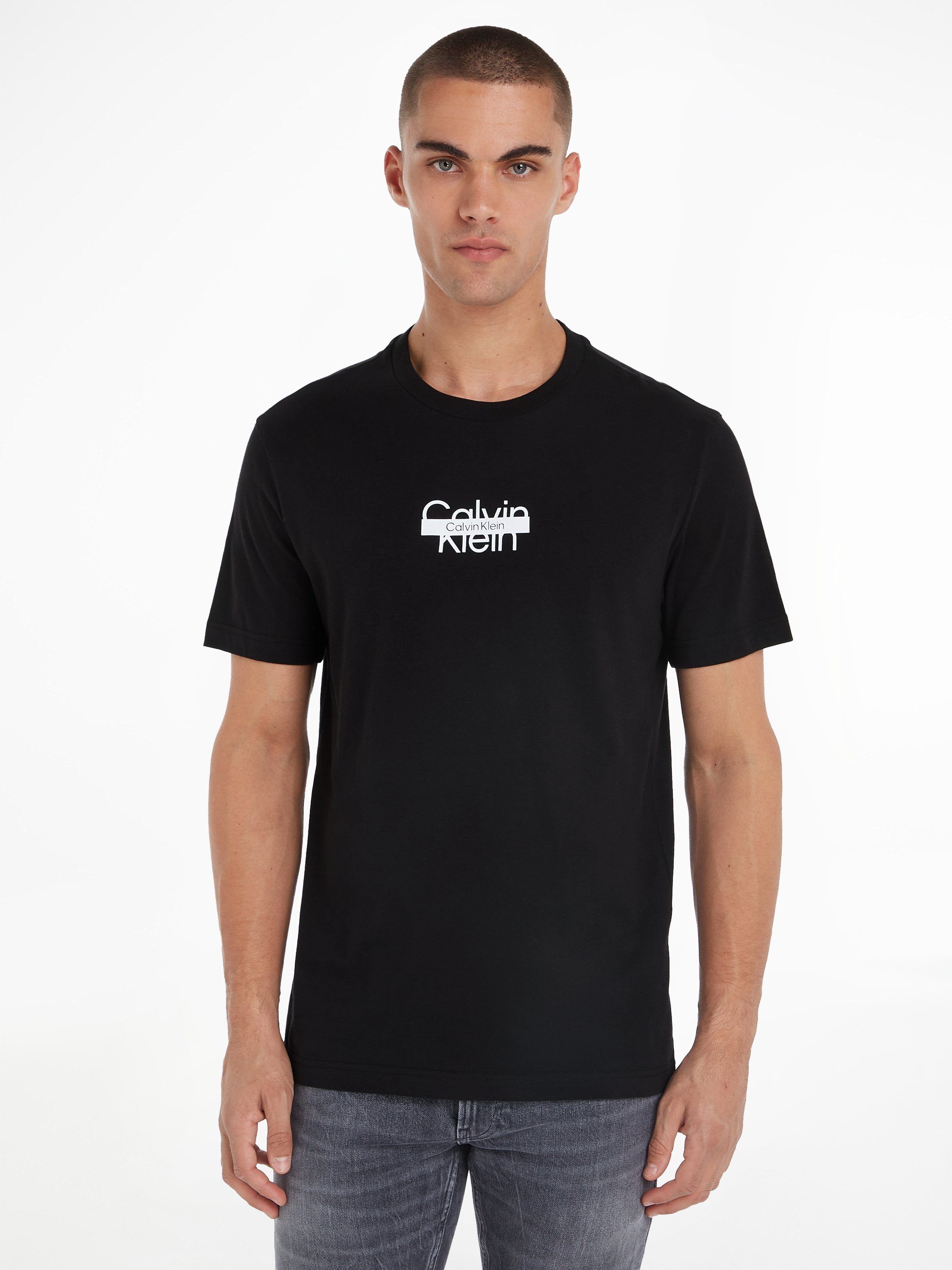 THROUGH T-Shirt CUT T-SHIRT Calvin Klein Ck Black LOGO