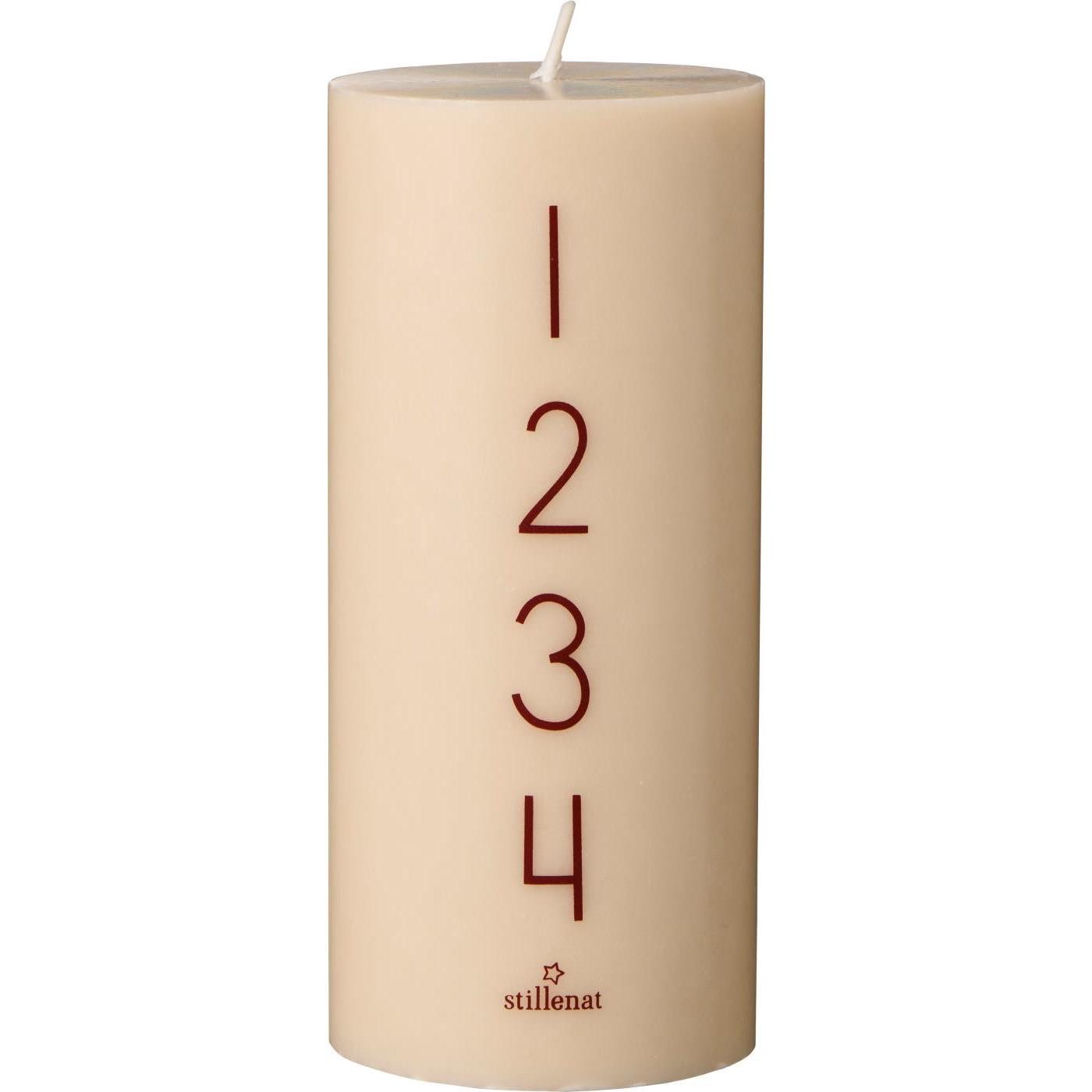 Ib Laursen Stumpenkerze Ib Laursen Adventskerze 1-4 Stearin graunatur rotbr günstig online kaufen