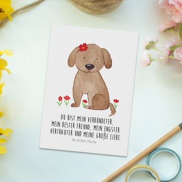 Mr. & Mrs. Panda Postkarte Hund Dame - Weiß - Geschenk, Hundeliebe, Hunderasse, Hundeglück, Kart, Langlebiger Druck