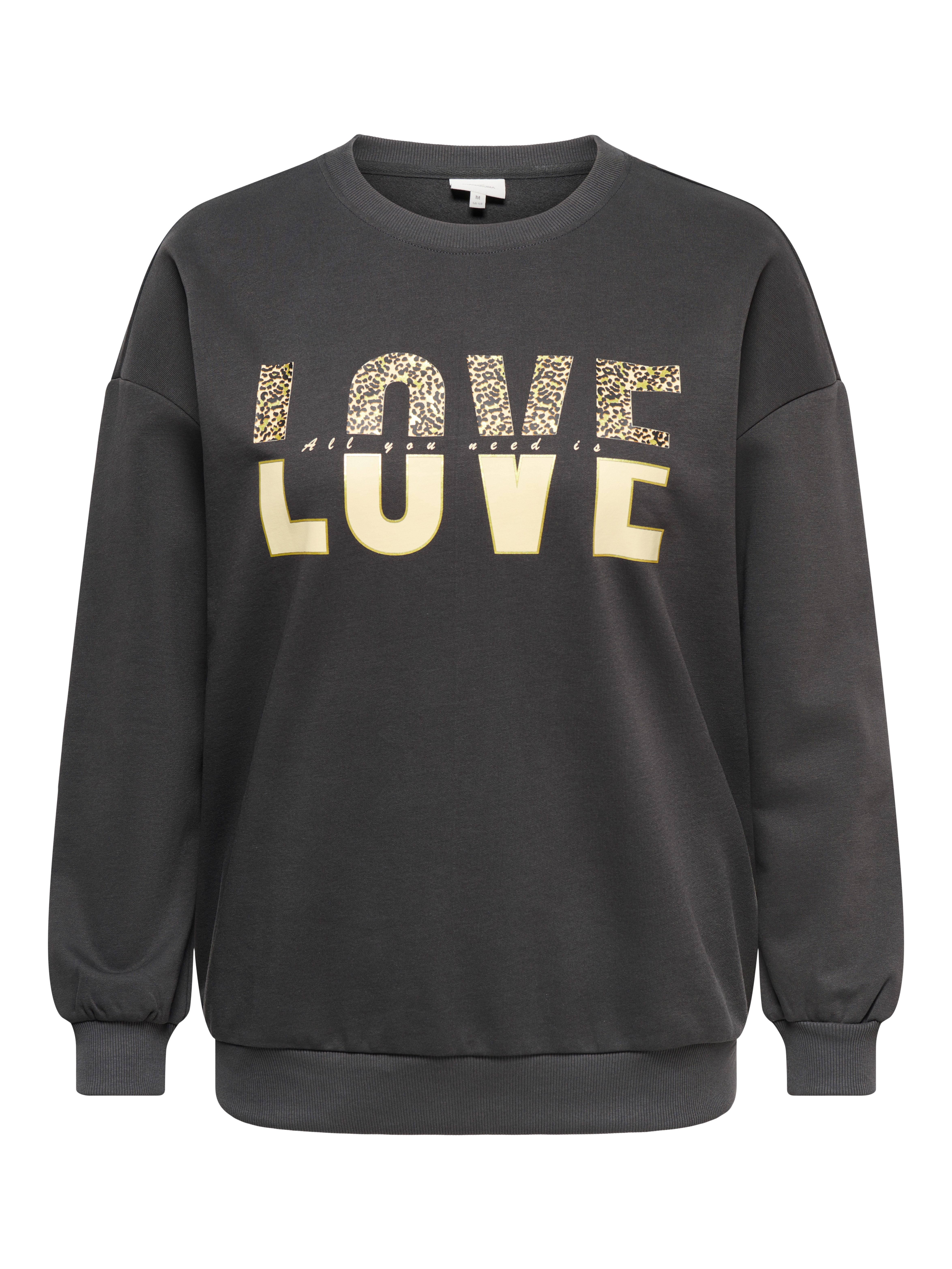 ONLY CARMAKOMA Sweatshirt CARTAMMIE L/S LEO PRINT O-NECK SWT JRS Baumwollmischung