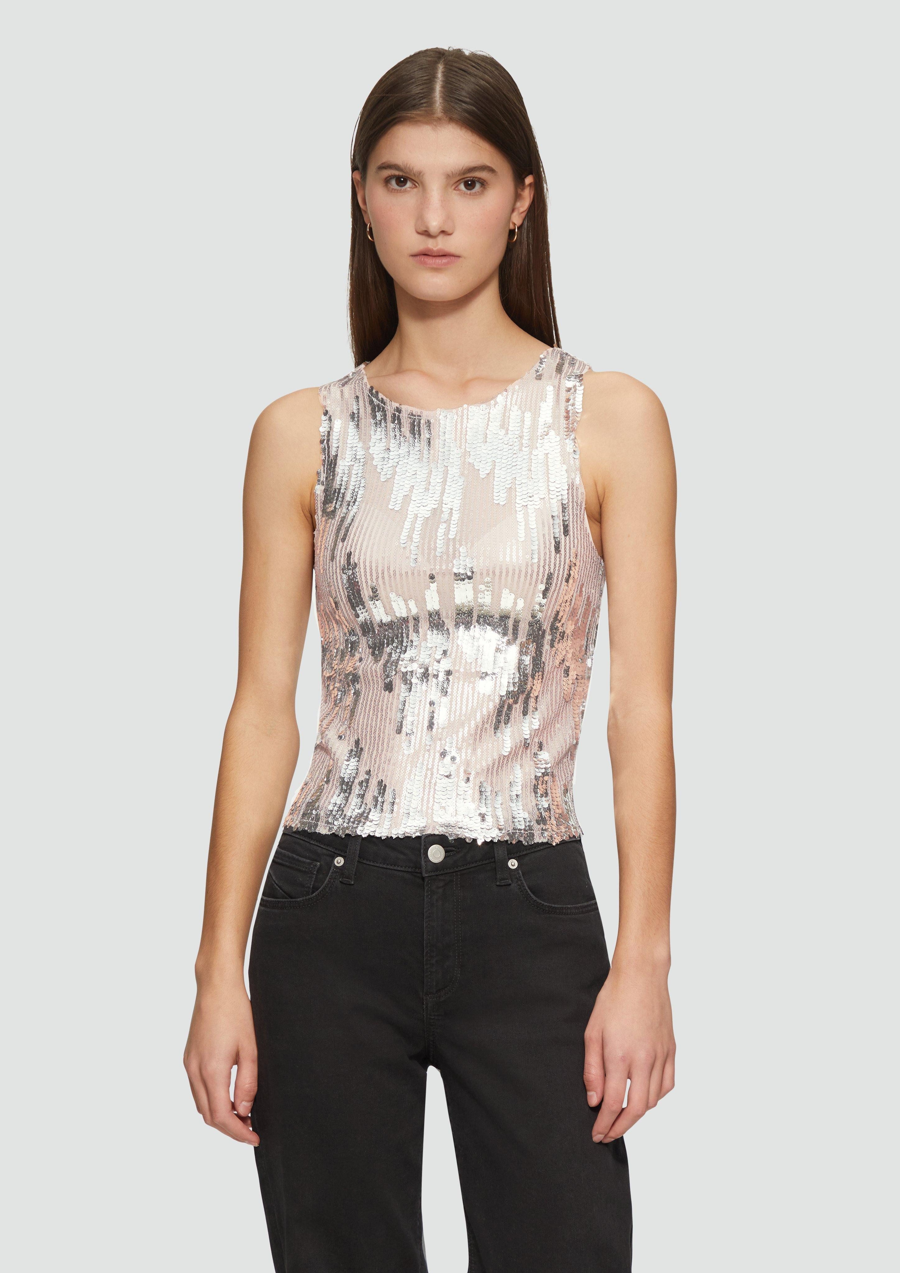 QS Shirttop Leicht transparentes Top mit günstig online kaufen