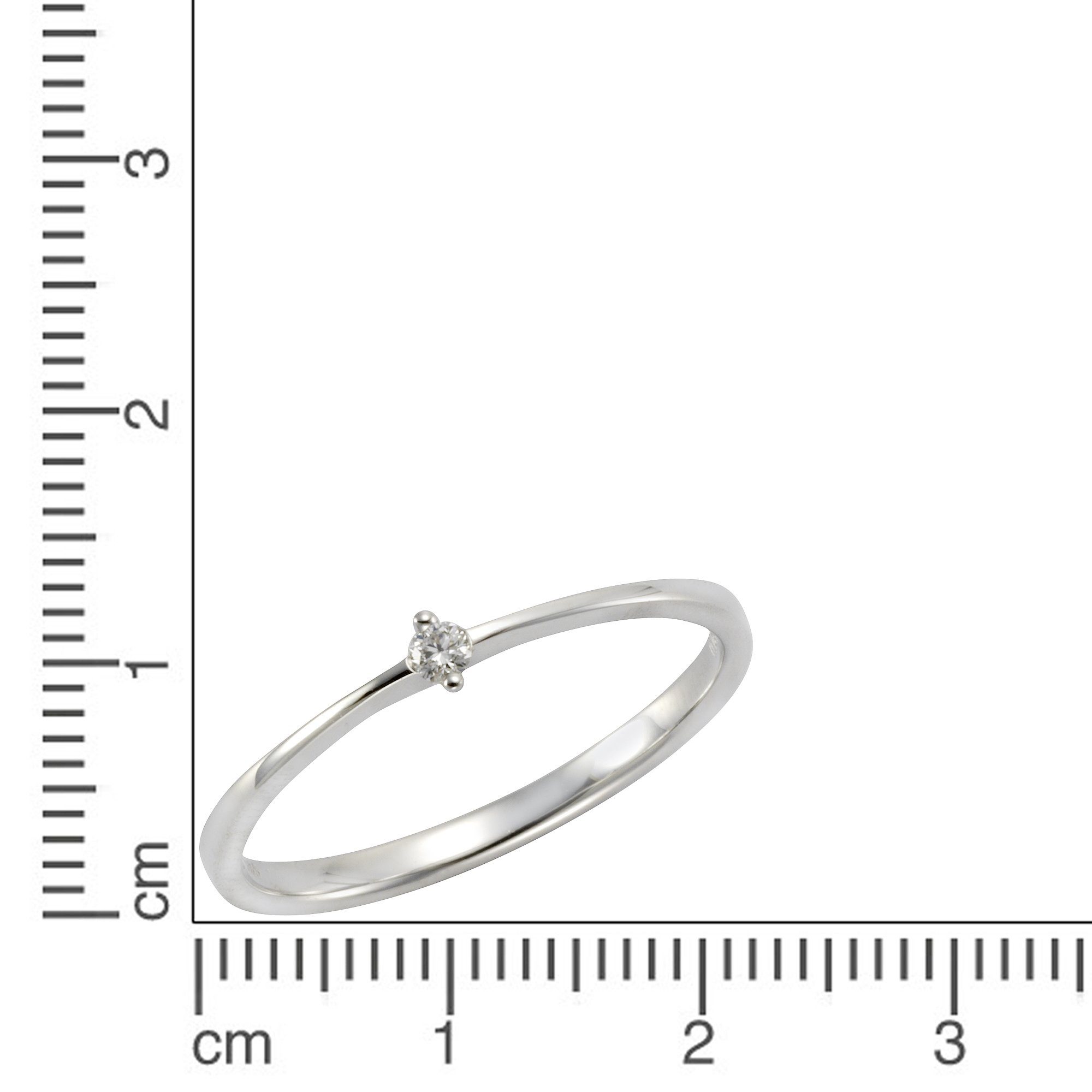 Orolino Fingerring 585 Weißgold Brillant 0,04ct., Das ideale Geschenk für  die Frau oder Freundin