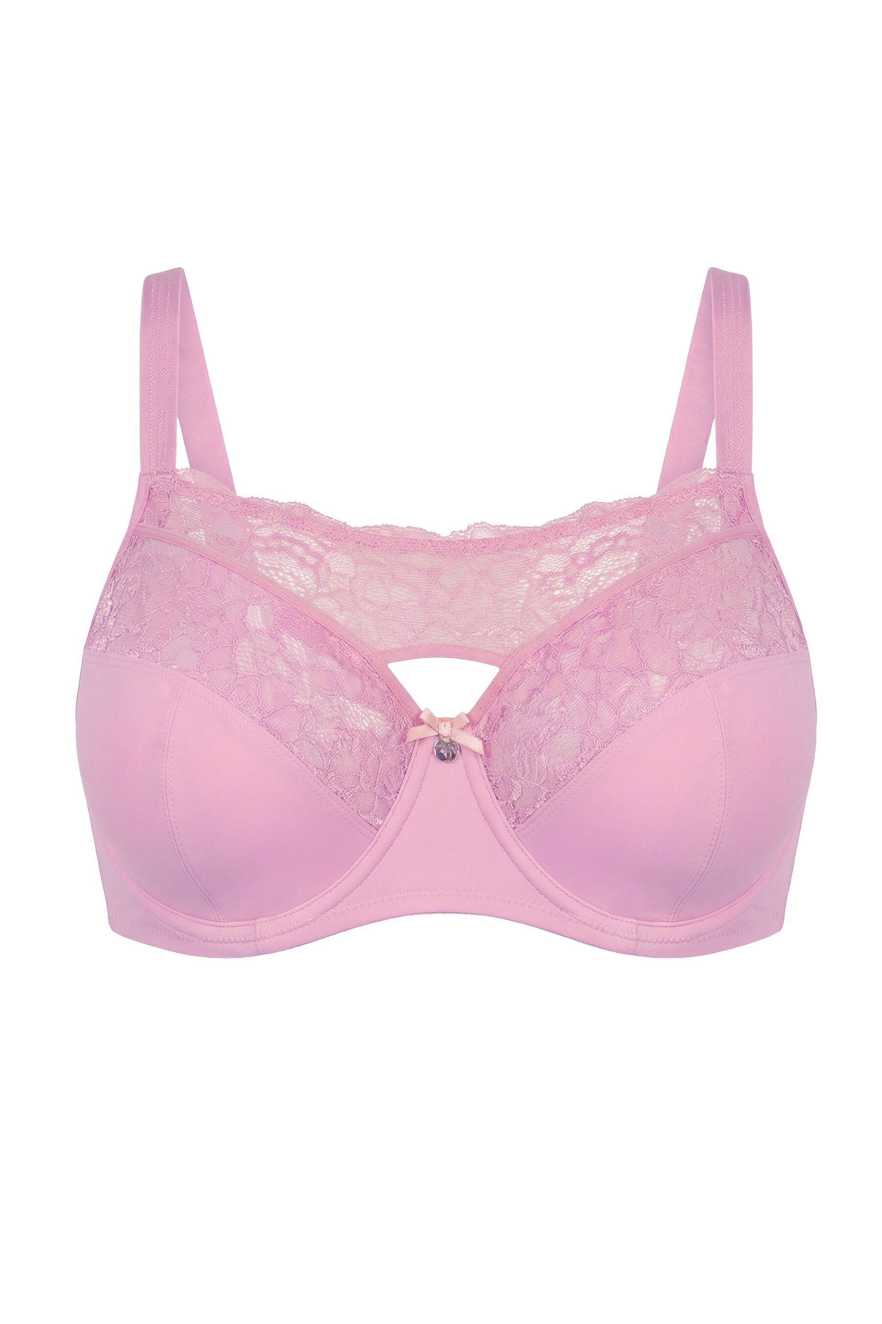 Ulla Popken Bügel-BH TruYou Bügel-BH Softschalen goldschimmernde Spitze