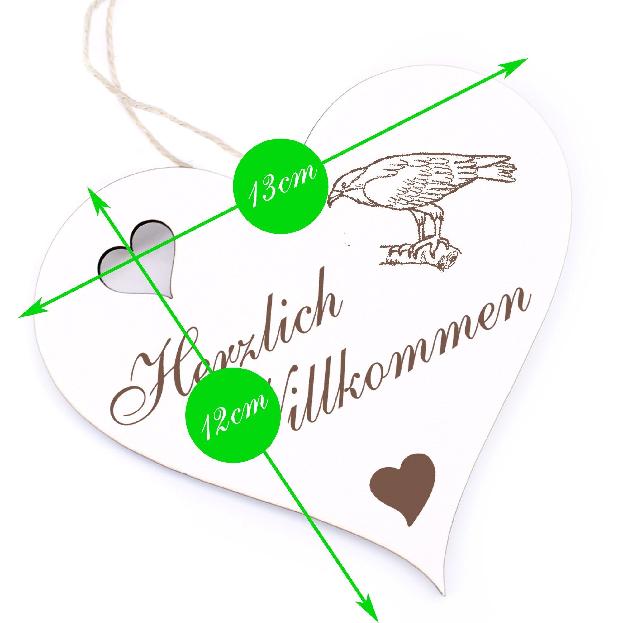 Hängedekoration - Willkommen 13x12cm - Herzlich Dekolando Fischadler