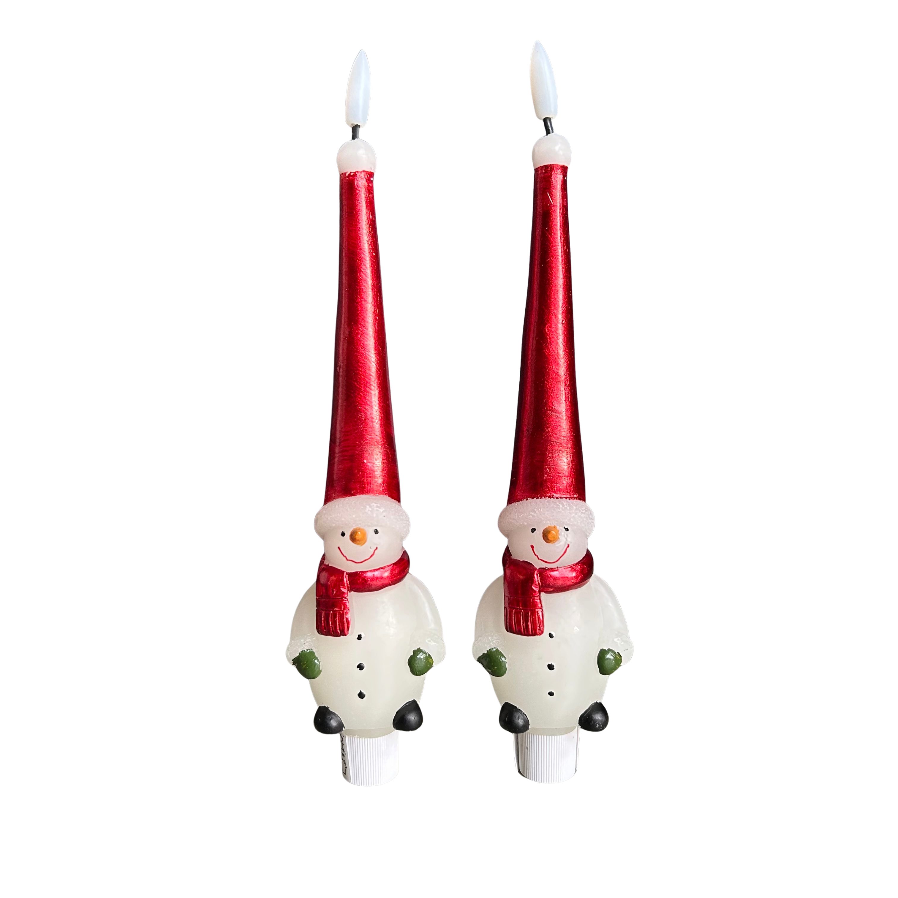 Deluxe Homeart LED-Kerze Red LED taper candle Snowman 2pcs.Limited Edition 2026 von Deluxe aus