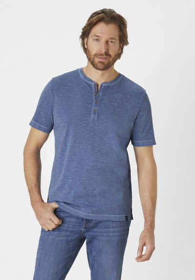 Paddock's Kurzarmshirt Serafino Single Jersey Shirt aus reiner Baumwolle