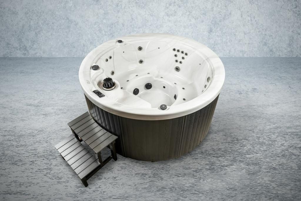 PureHaven Whirlpool 208x208 cm – 4 Personen, Massage & Lichttherapie, Aufstellbecken
