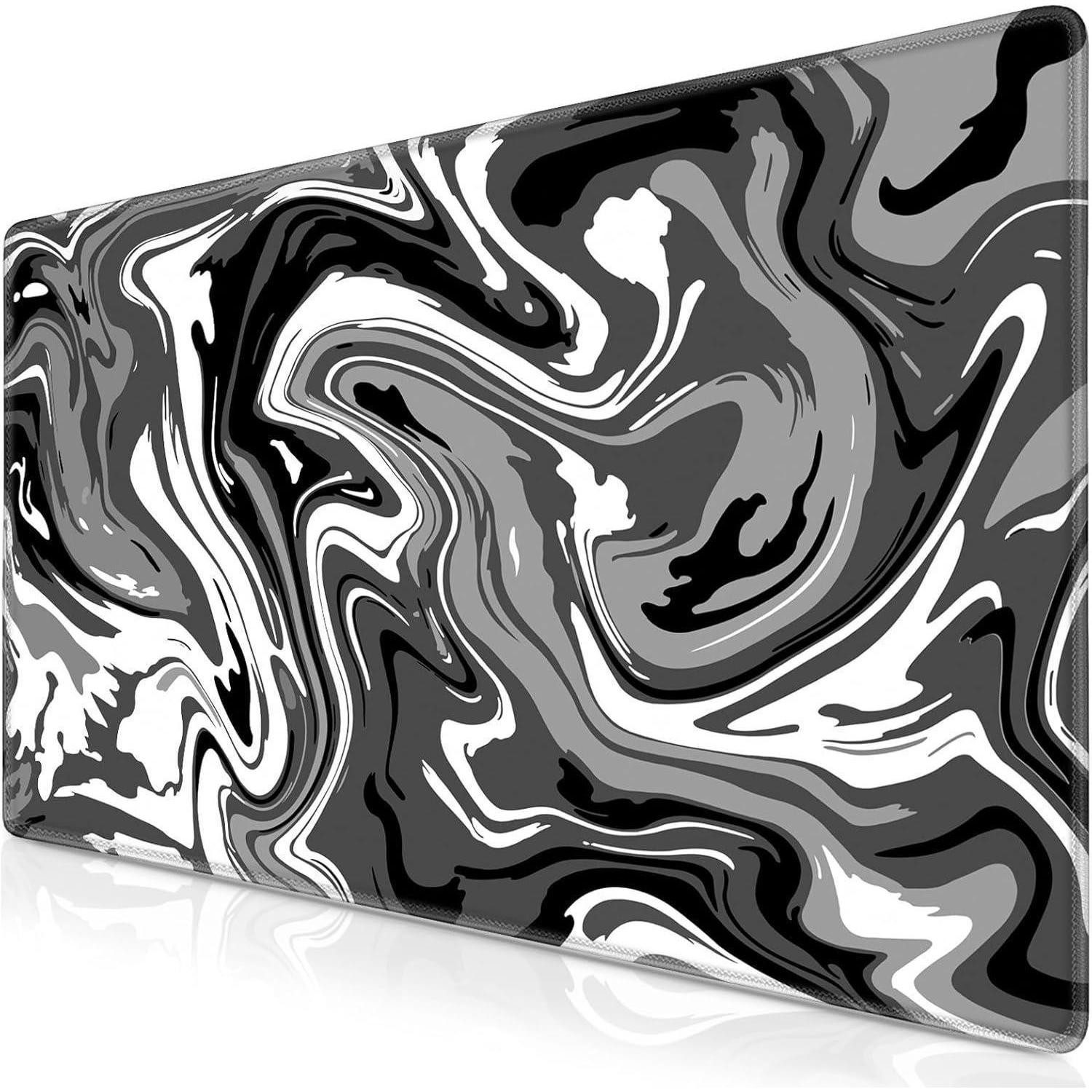 Abetcabe Gaming Mauspad Gaming Mauspad XXL 900x500 3mm Fluid Art groß Vernähte Kanten