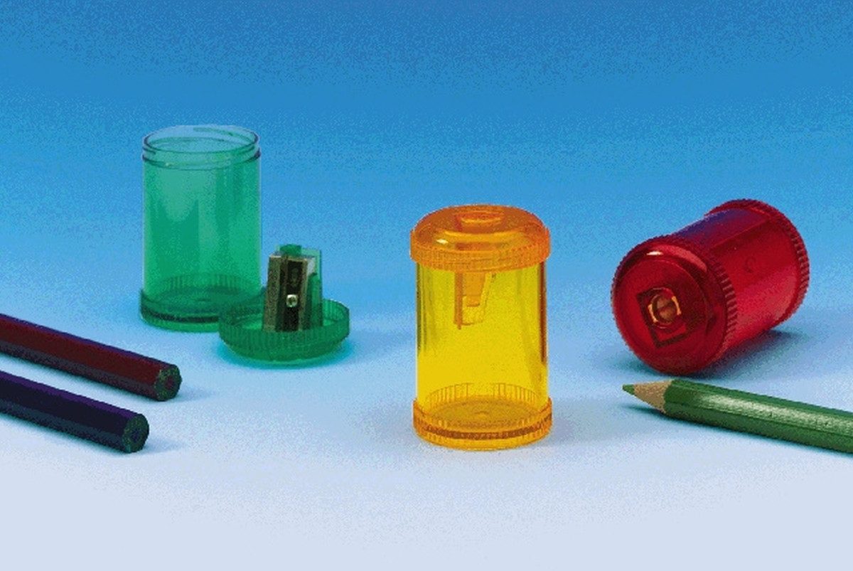 WEDO Anspitzer Spitzdose einfach rund 8mm farbig sortiert