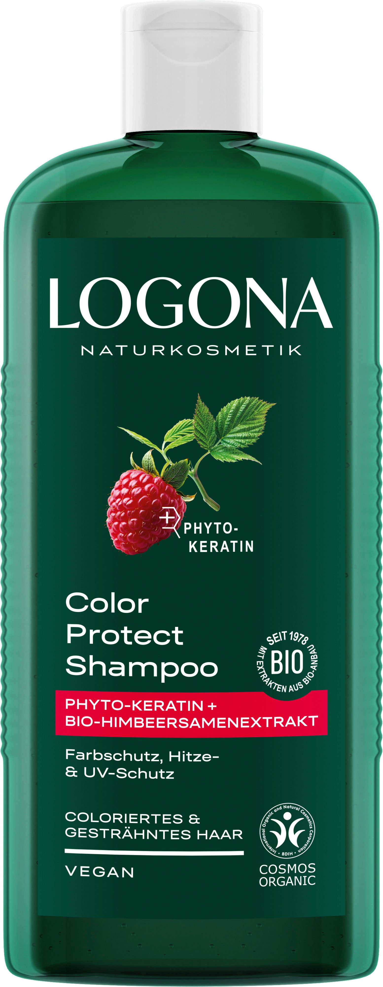 LOGONA Haarshampoo COLOR PROTECT SHAMPOO, für coloriertes, gesträhntes und naturbelassenes Haar, gegen Frizz
