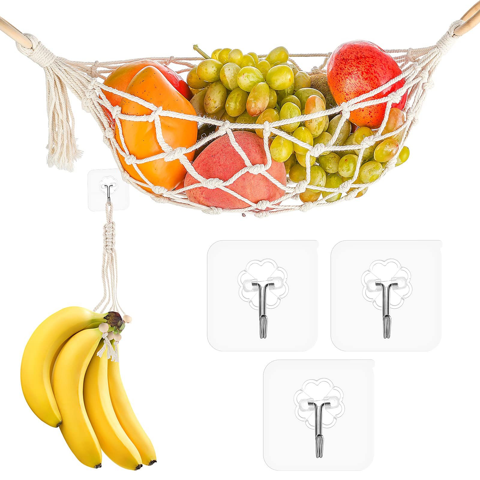 FOUORTUNATE-BEE Hängekorb Hängekorb für Obst, Gemüse Küchenampel Obstkorb