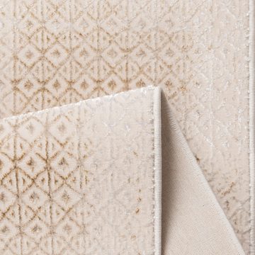 Teppich Glänzender eleganter Teppich in beige, TeppichHome24, rechteckig, Höhe: 5 mm