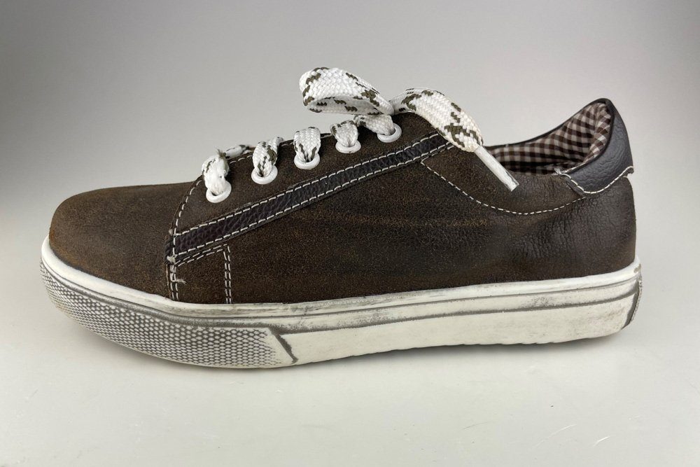 Maddox Kinder Leder Schuhe 'Oskar" - Bernstein Braun Sneaker – Bild 4 von 5