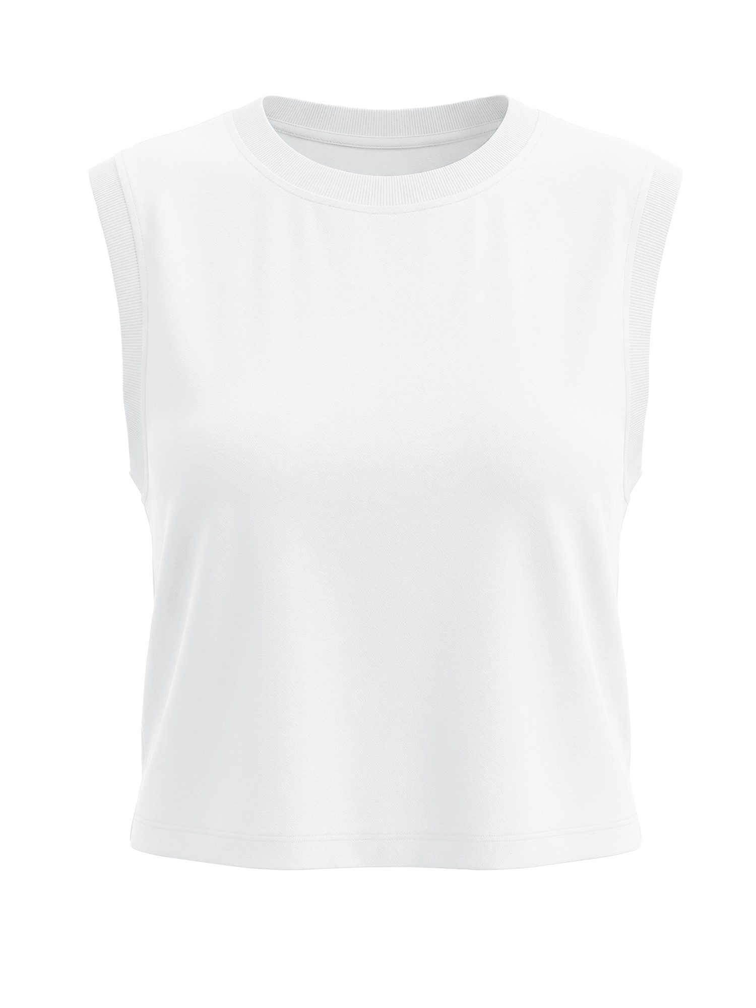 Imily Bela Tanktop Damen Cropped Rundhals Kurzarm Sommer Casual Locker Basic (Packung, 1-tlg., 1per-Pack) Cap Sleeve mit Rundhalsausschnitt in Unifarbe – Bild 5 von 5