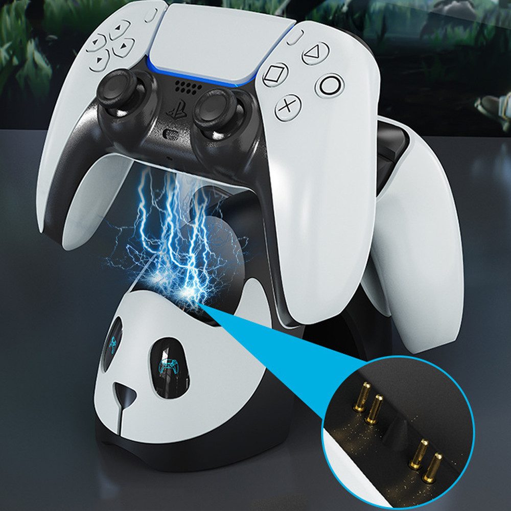KINSI PS5 Dual Charging Dock mit Atemlicht, Schnelllade-Ladestation Controller-Ladestation (Kann zwei PS5-Controller gleichzeitig aufladen)