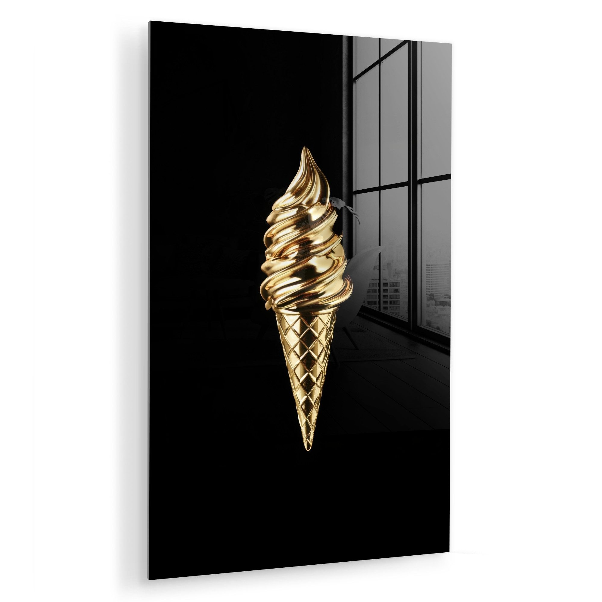 MuchoWow Acrylglasbild Eiscreme - Gold - günstig online kaufen