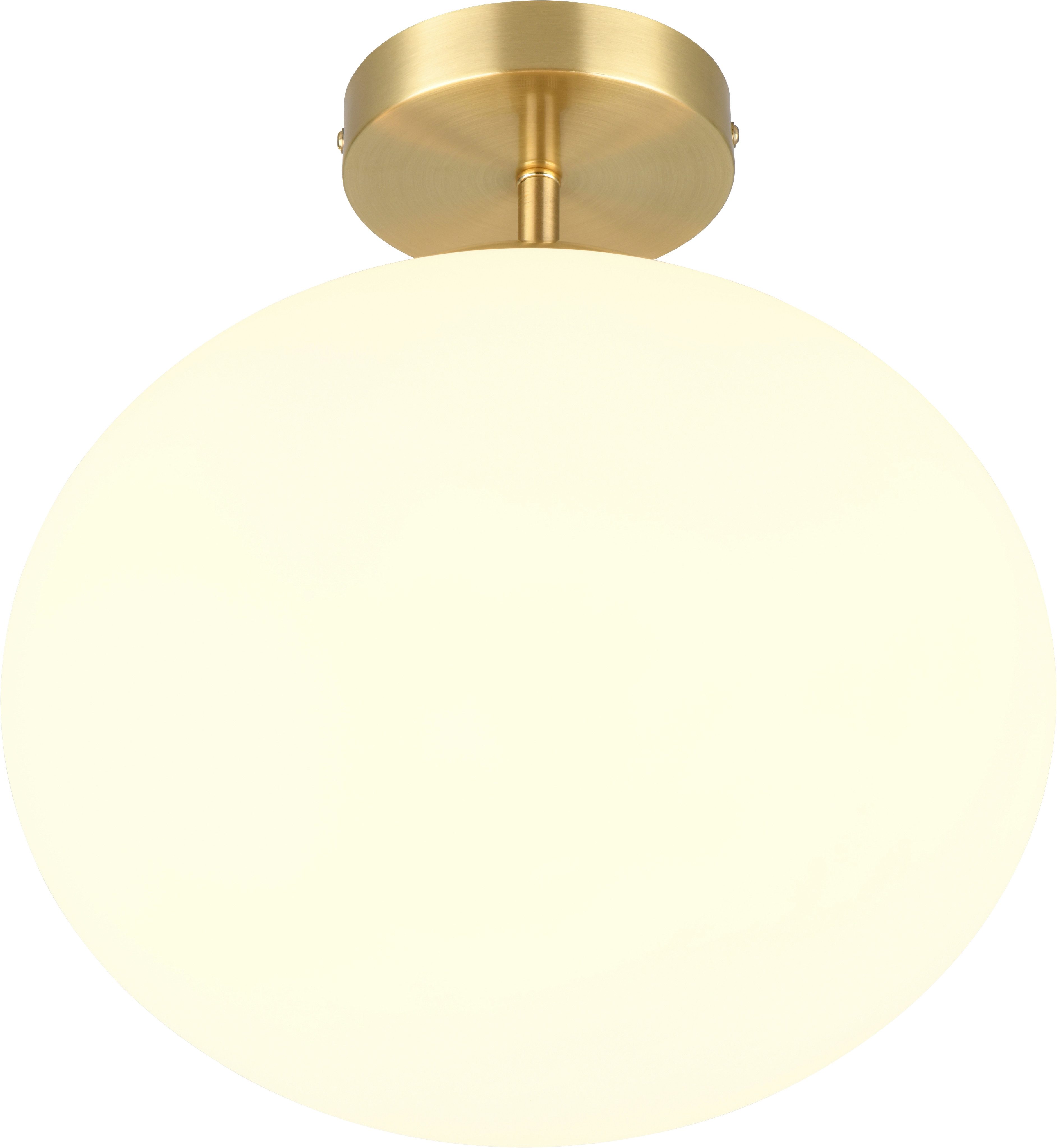 TRIO Leuchten Deckenleuchte FOMENTO, Deckenlampe mit Glasschirm Ø 30cm, exkl 1x E27 max 40W, Leuchtmittel wechselbar, warmweiß - kaltweiß, rund Glas Deckenleuchte für Küche Esszimmer Wohnzimmer Schlafzimmer