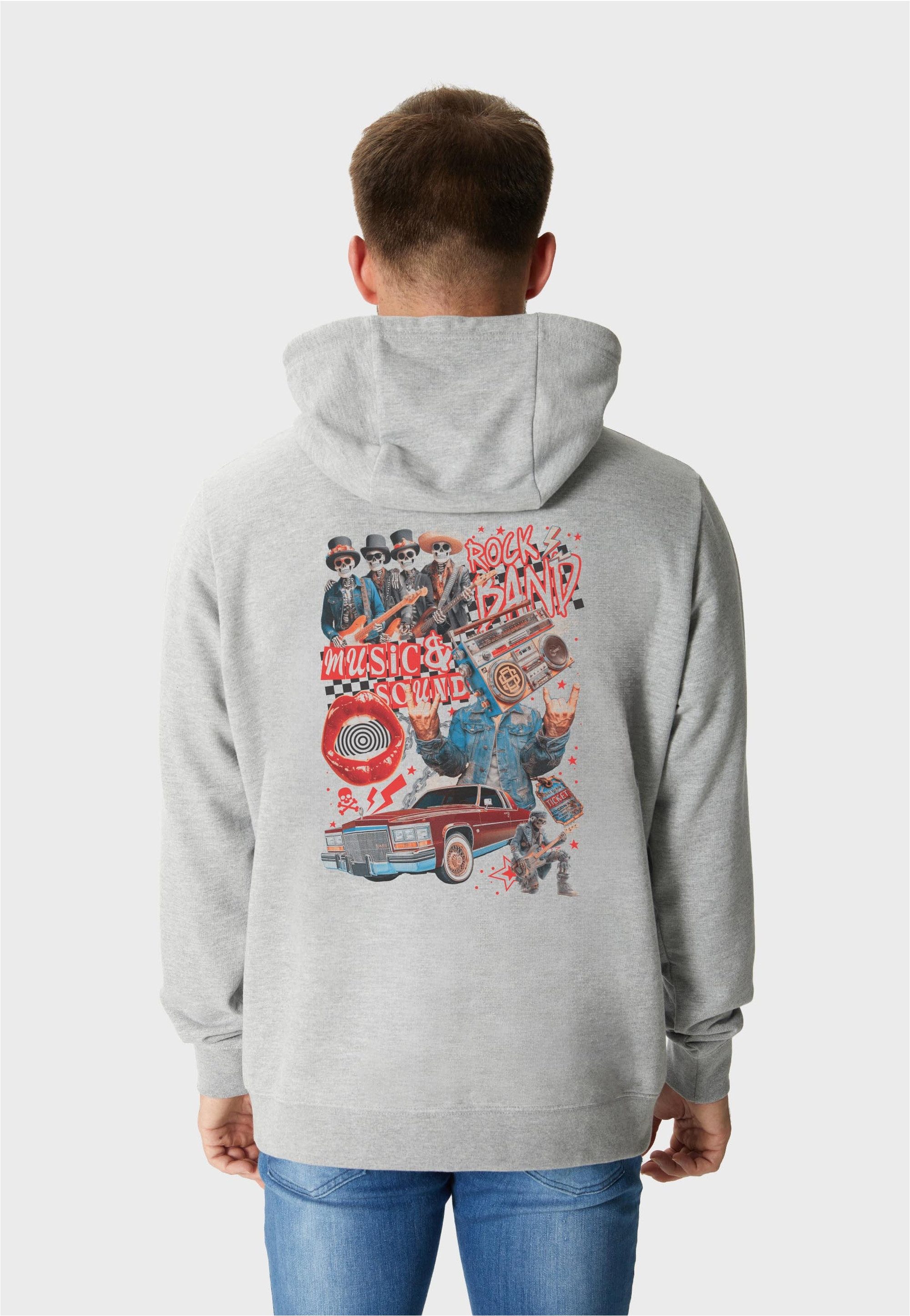Oldskull Kapuzensweatshirt Xtreme Retro Rock Skull Graphic mit Vintage-Vibe in modernem Look