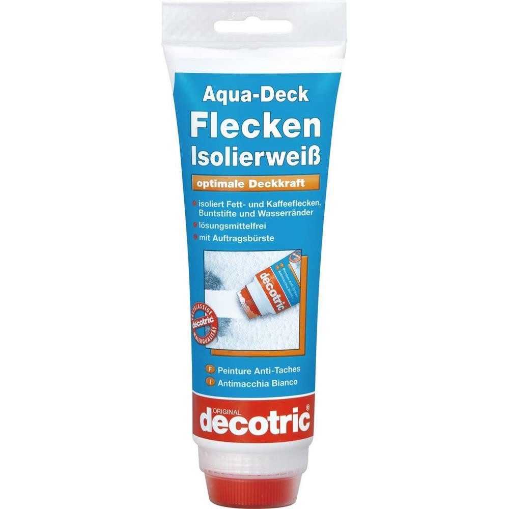 decotric® Isoliergrundierung Aqua-Deck Flecken Isolierfarbe mit Auftragsbürste, Weiß 250 ml