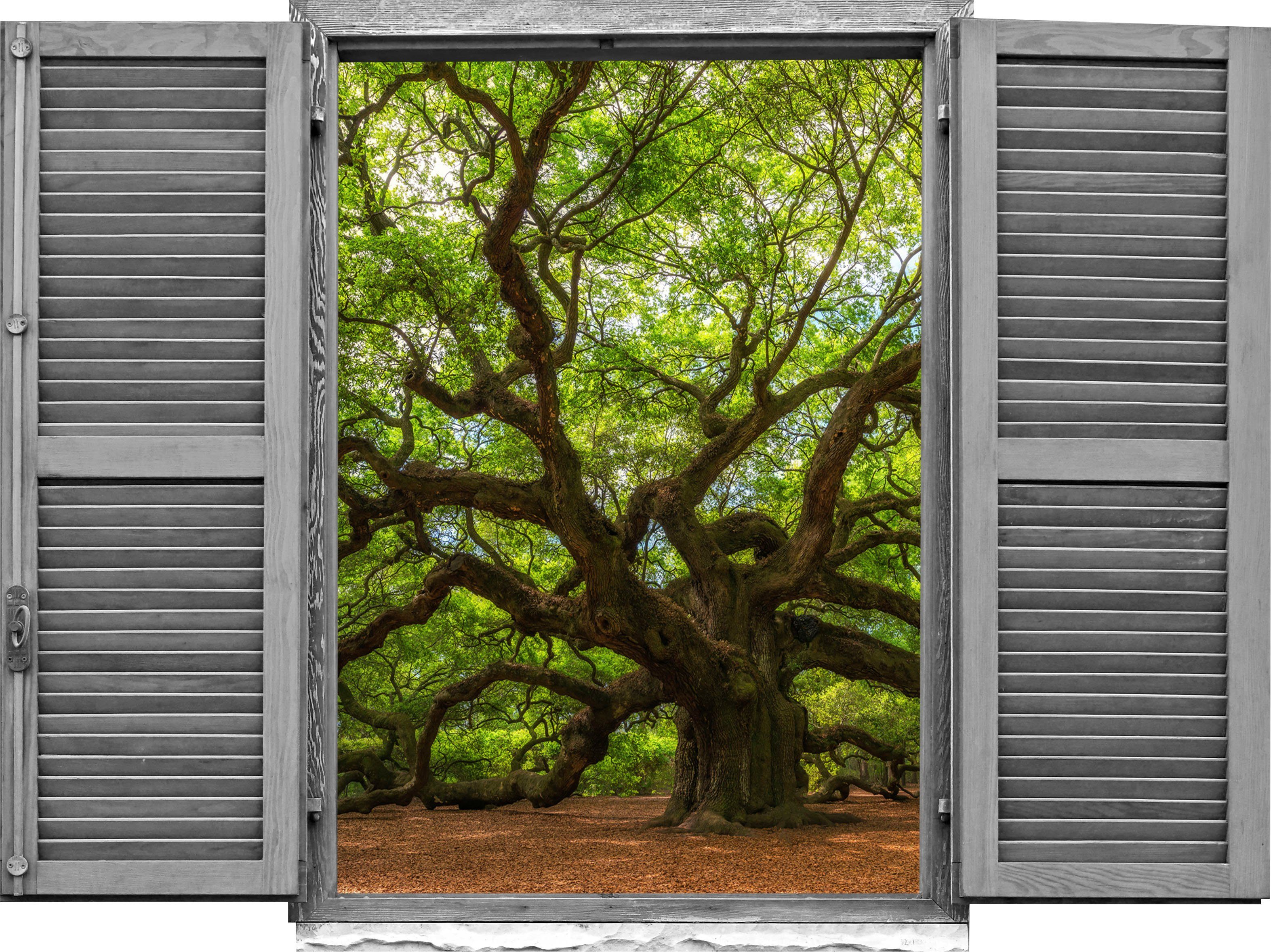 queence Wandtattoo Baumstamm (1 St), Wandsticker, Wandbild, selbstklebend, 3D, Fenster