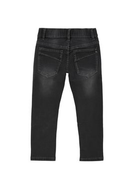 s.Oliver 5-Pocket-Jeans Jeans Brad / Slim Fit / Mid Rise / Slim Leg angedeuteter Tunnelzug, Waschung, Applikation