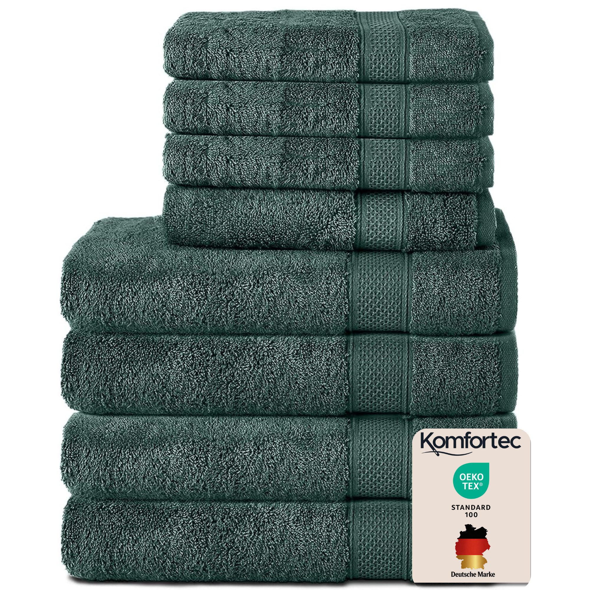 Komfortec Handtuch Set aus 100% Baumwolle, 4 Handtücher 50x100 cm und 4 Badetücher 70x140 cm, Frottee (Packung, 8-St), Duschtücher & Badehandtuch, Weich, Towel, Groß