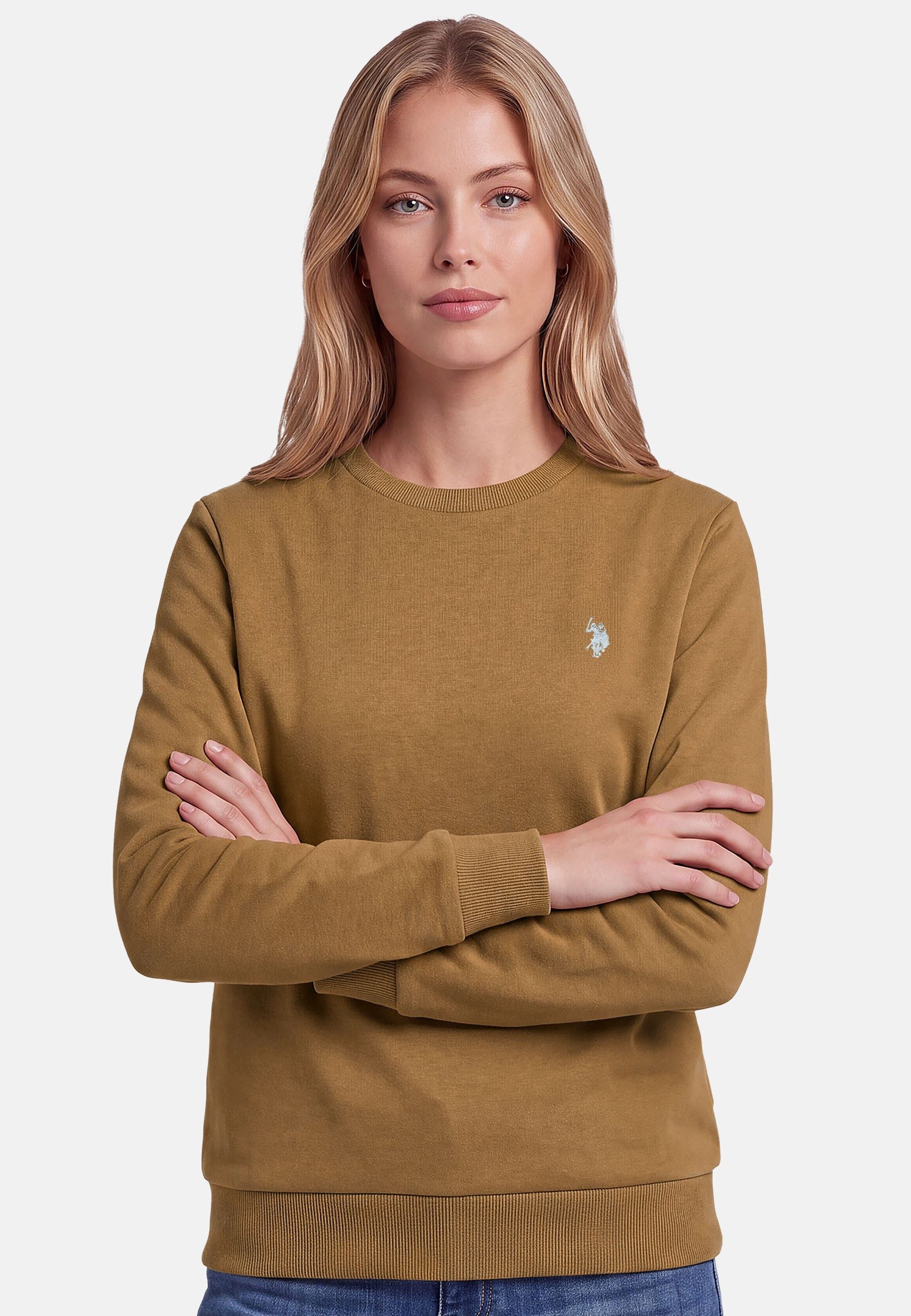 U.S. Polo Assn. Rundhalspullover USZoee – Damen Sweatshirt mit Rundhalsausschnitt Weiche Baumwollmischung, femininer Schnitt und Logo-Stickerei – Bild 2 von 5