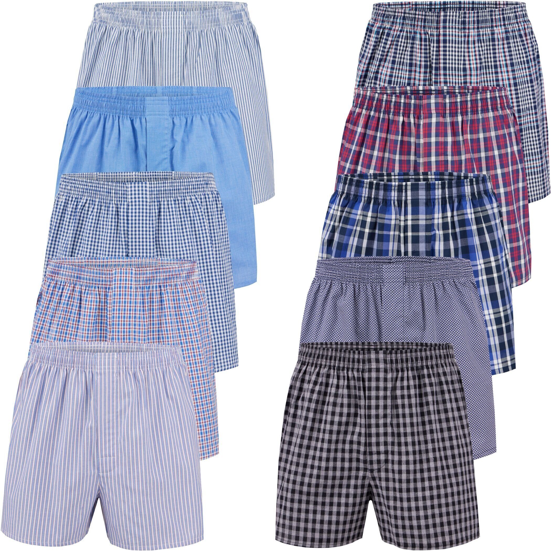 City Life Boxershorts Herren Unterhosen Baumwolle Webboxer (10er Pack) Spar günstig online kaufen