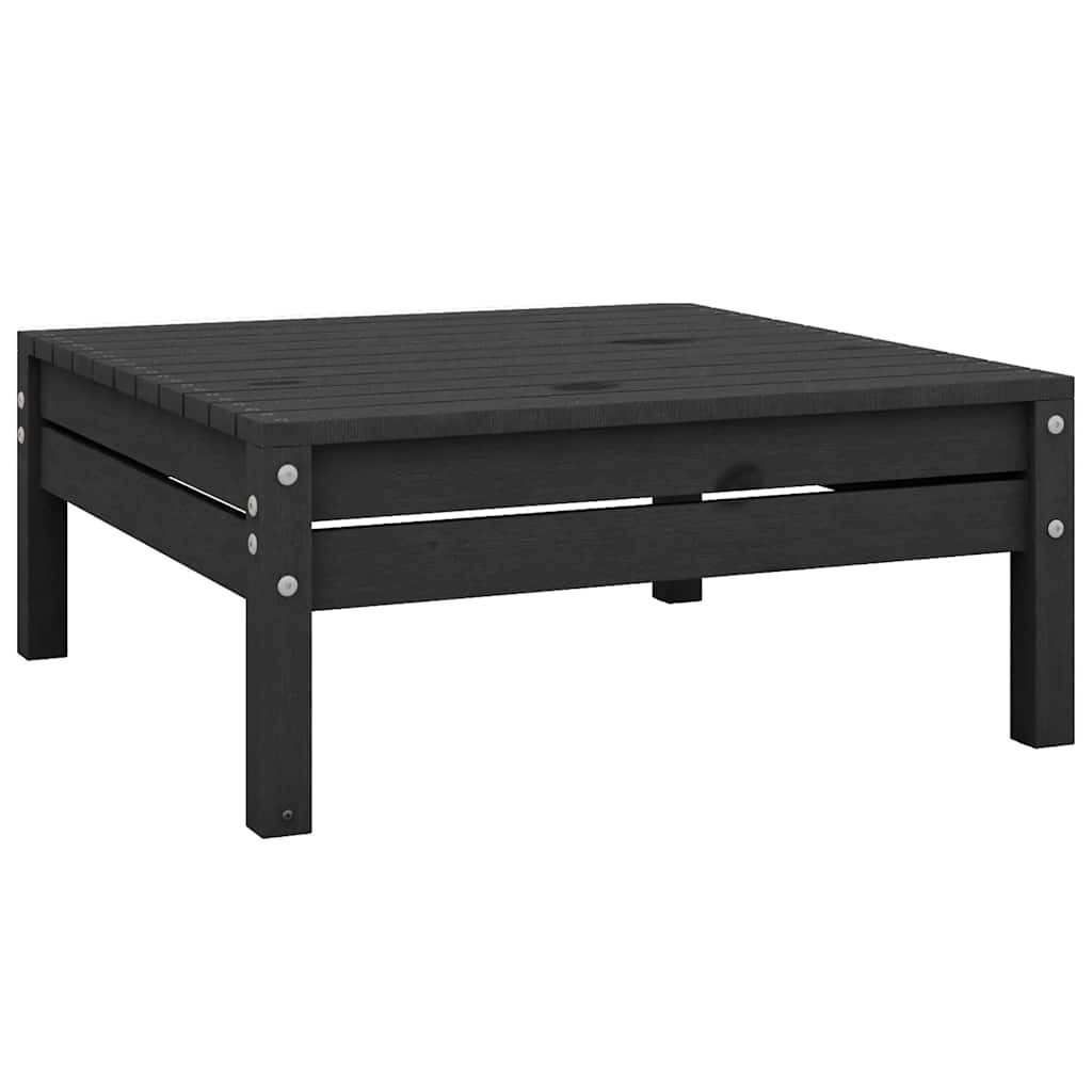 furnicato Gartensofa Gartenhocker Schwarz Massivholz Kiefer, 1 Teile