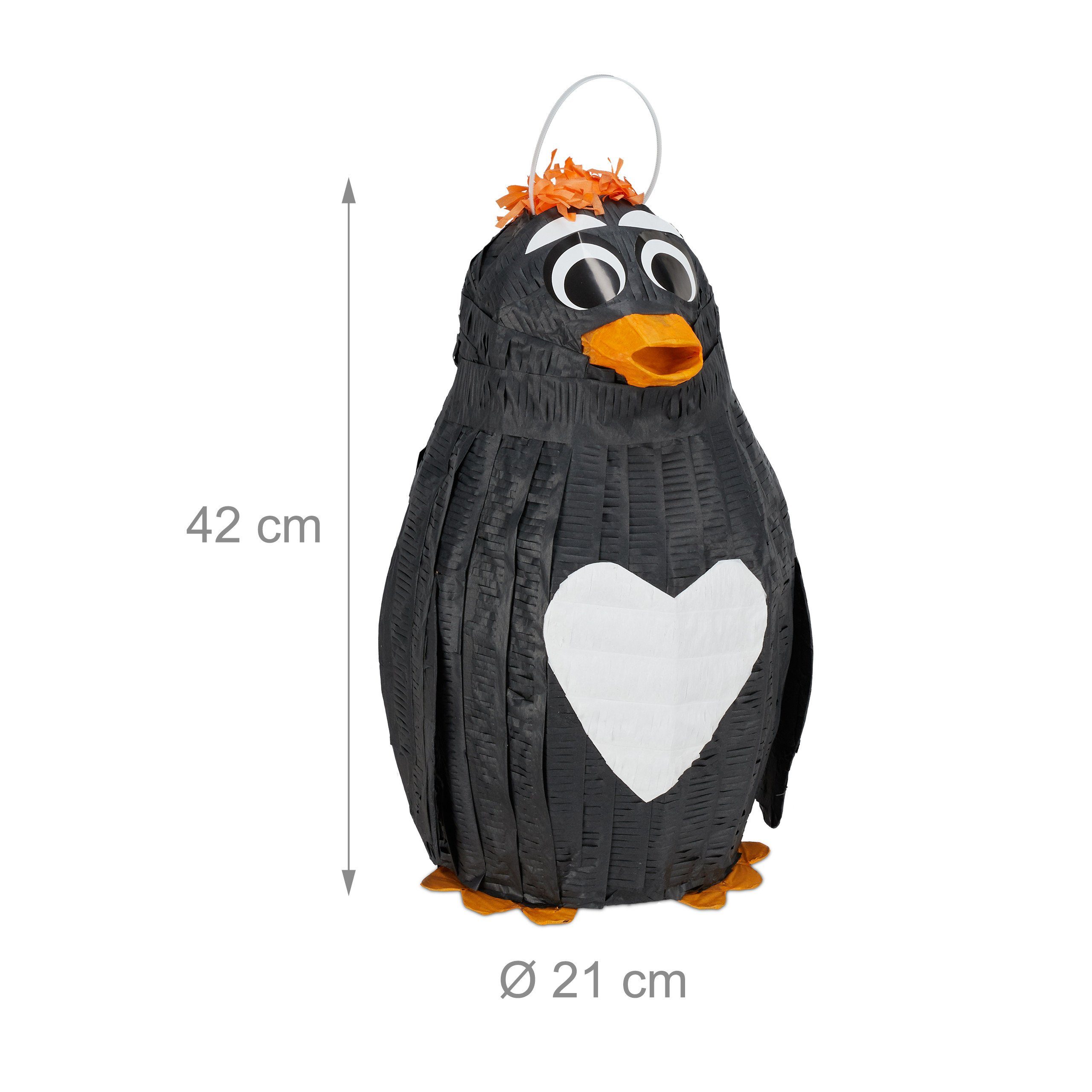 4 x Pinata Pinguin Papierdekoration relaxdays
